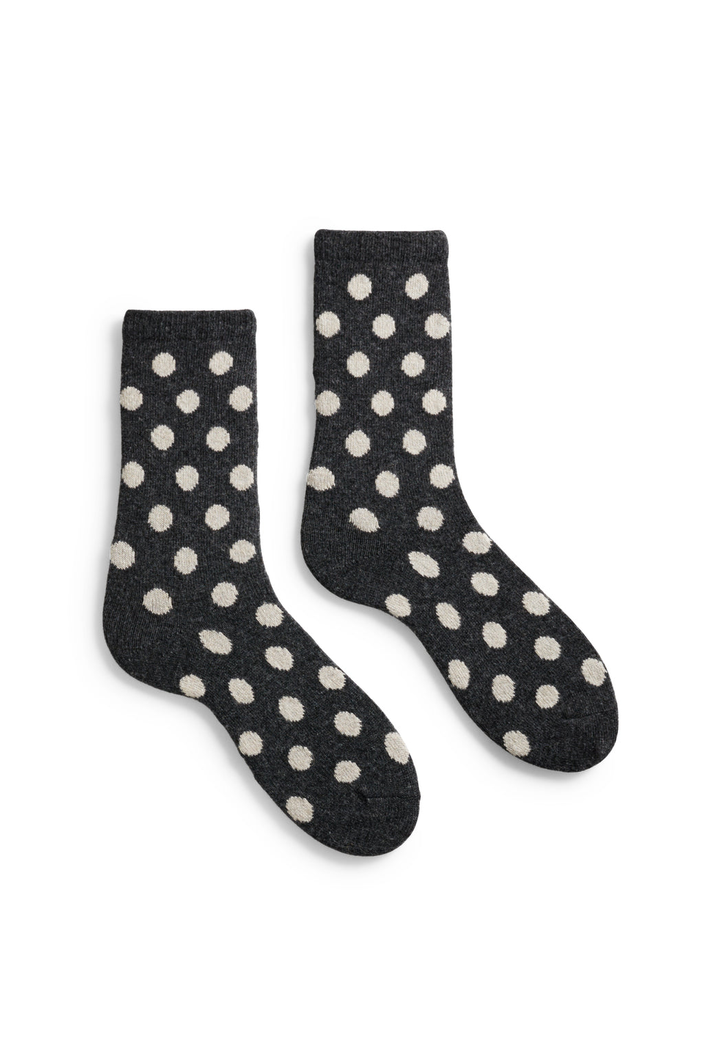 lisa b. wool cashmere women socks | dot crew in charcoal