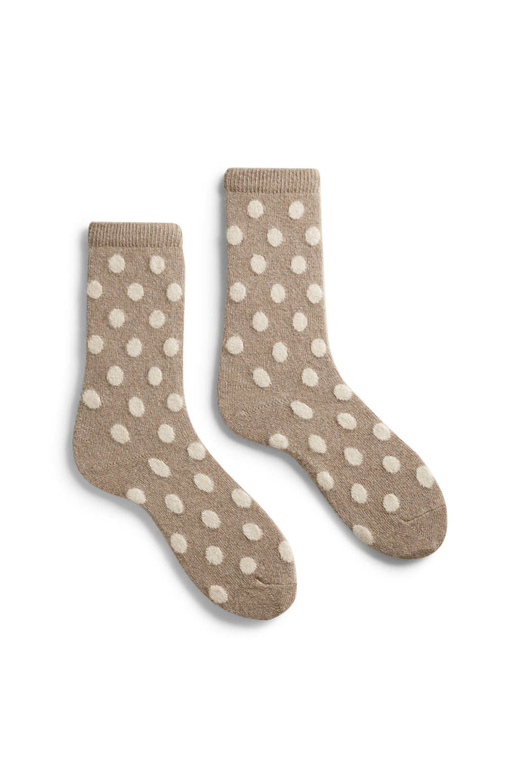 lisa b. wool cashmere men socks | dot crew in mushroom