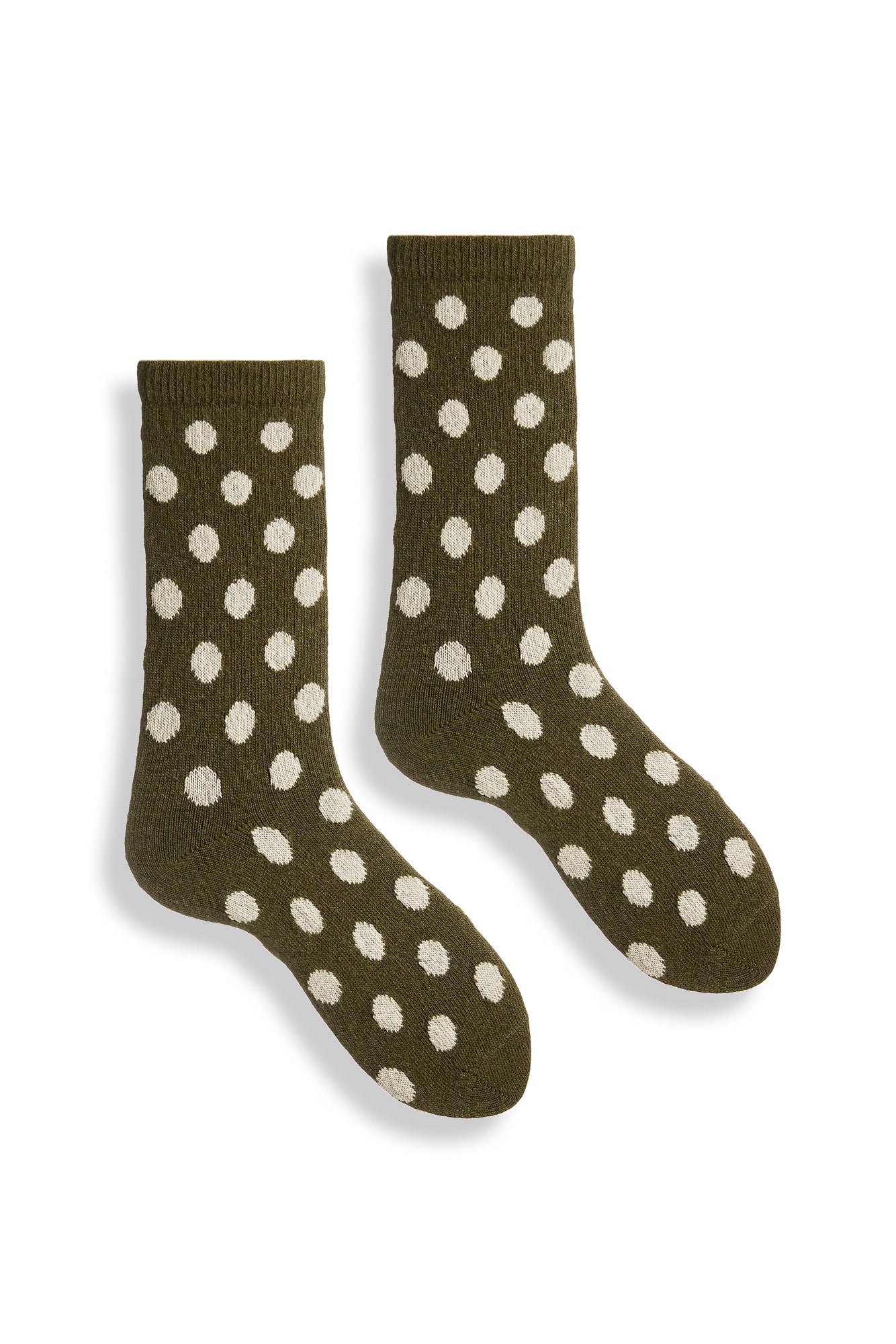 lisa b. wool cashmere men socks | dot crew in olive