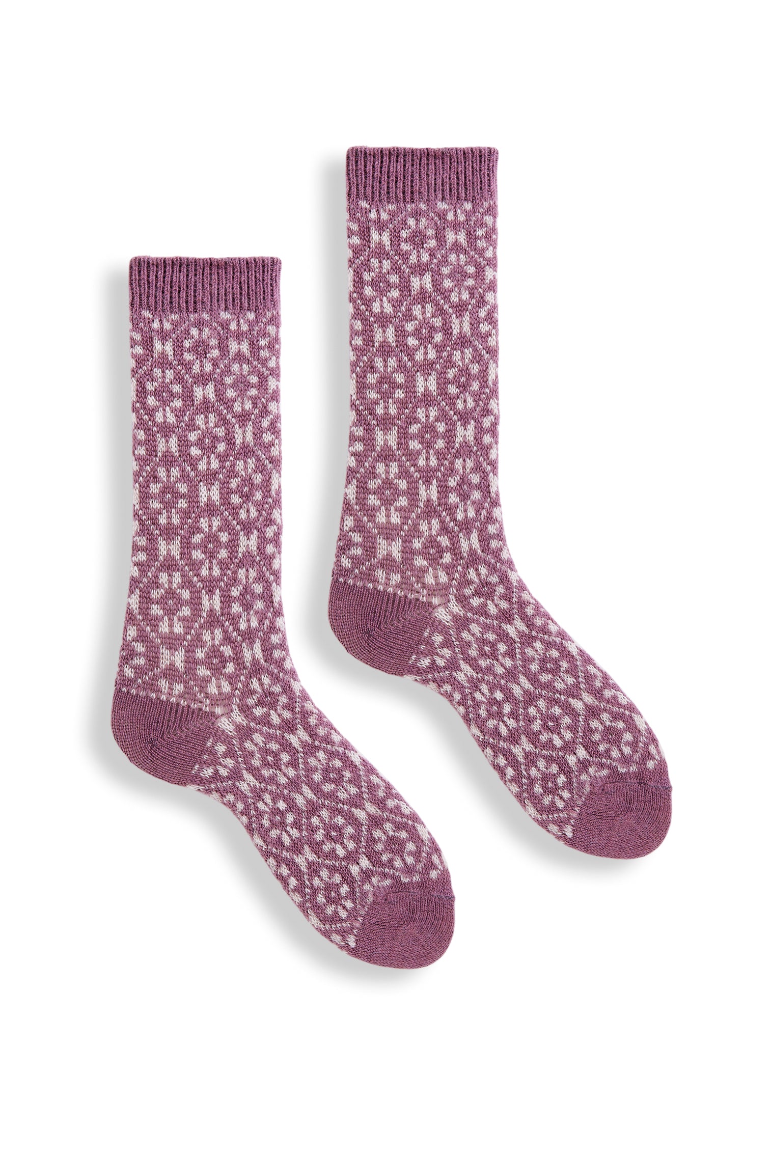 women's aster flower wool cashmere crew socks