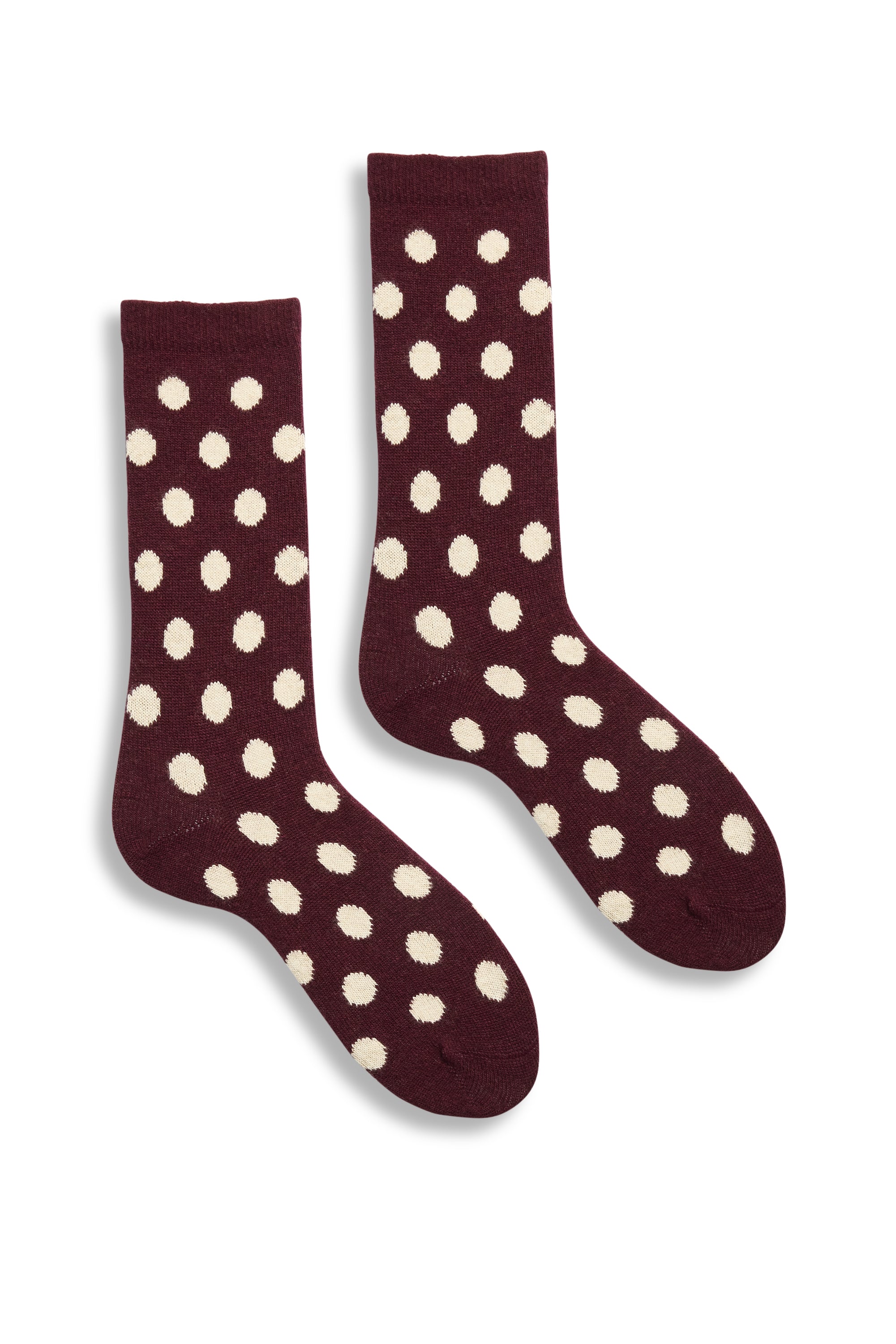 lisa b. wool cashmere women socks | dot crew in burgundy