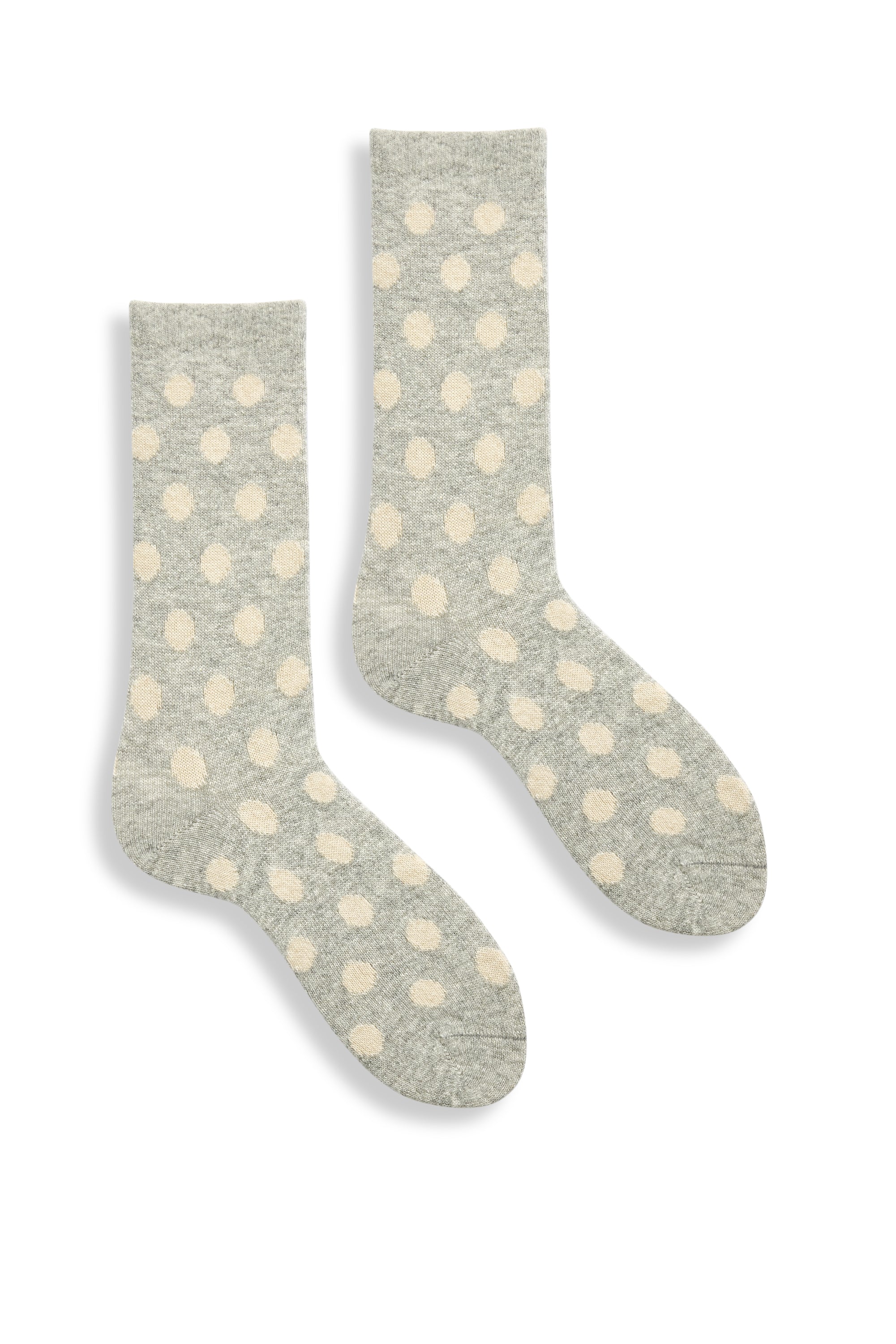lisa b. wool cashmere women socks | dot crew in lt grey heather