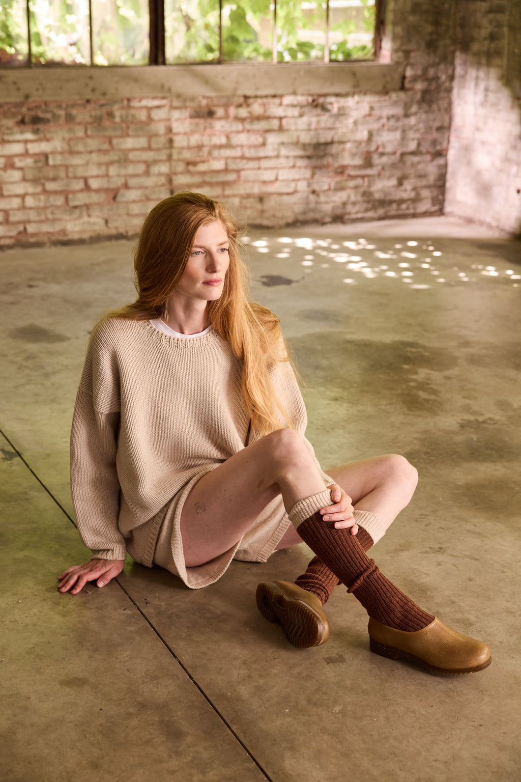 her créme top ribbed knee high