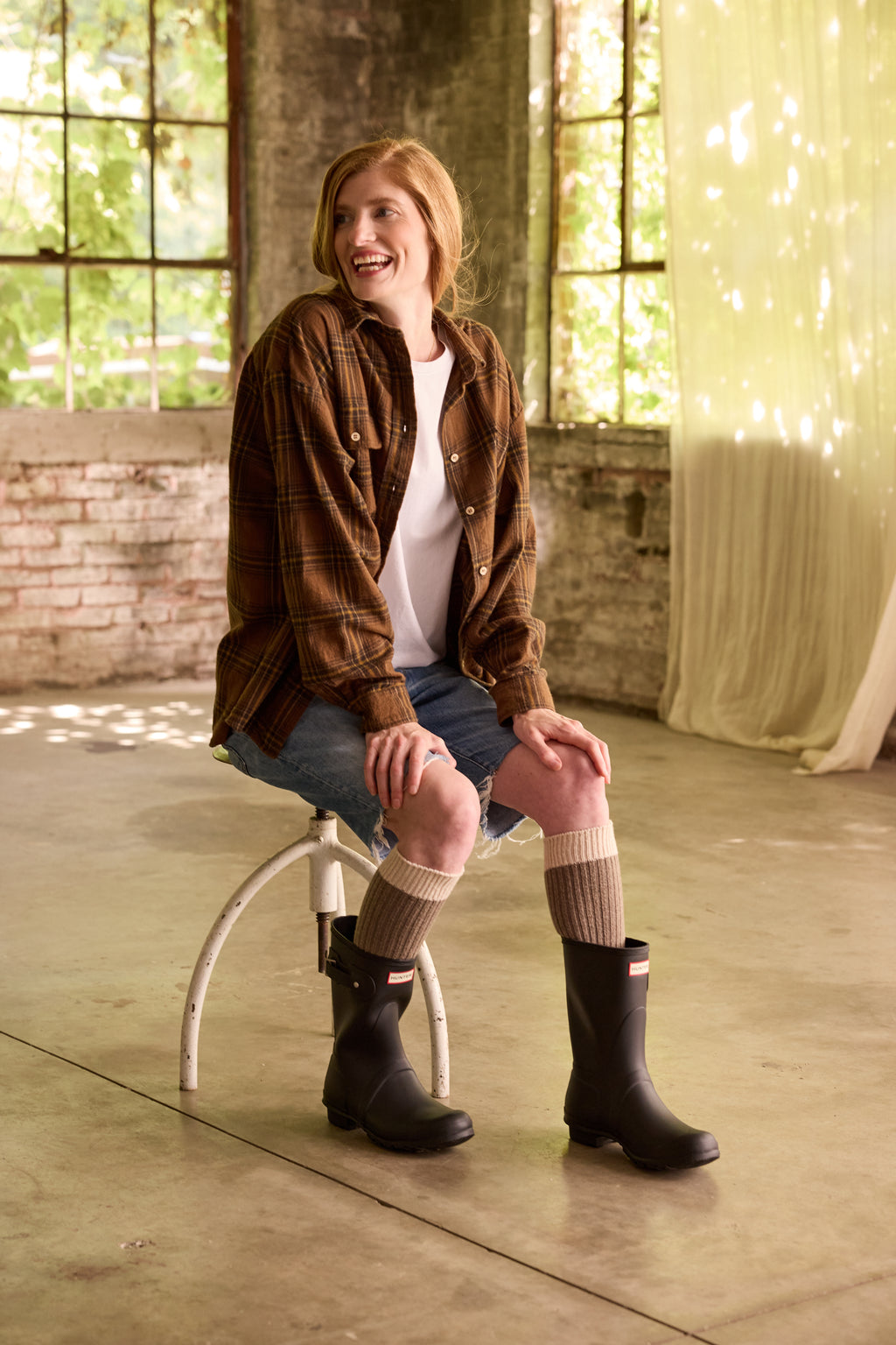 her créme top ribbed knee high
