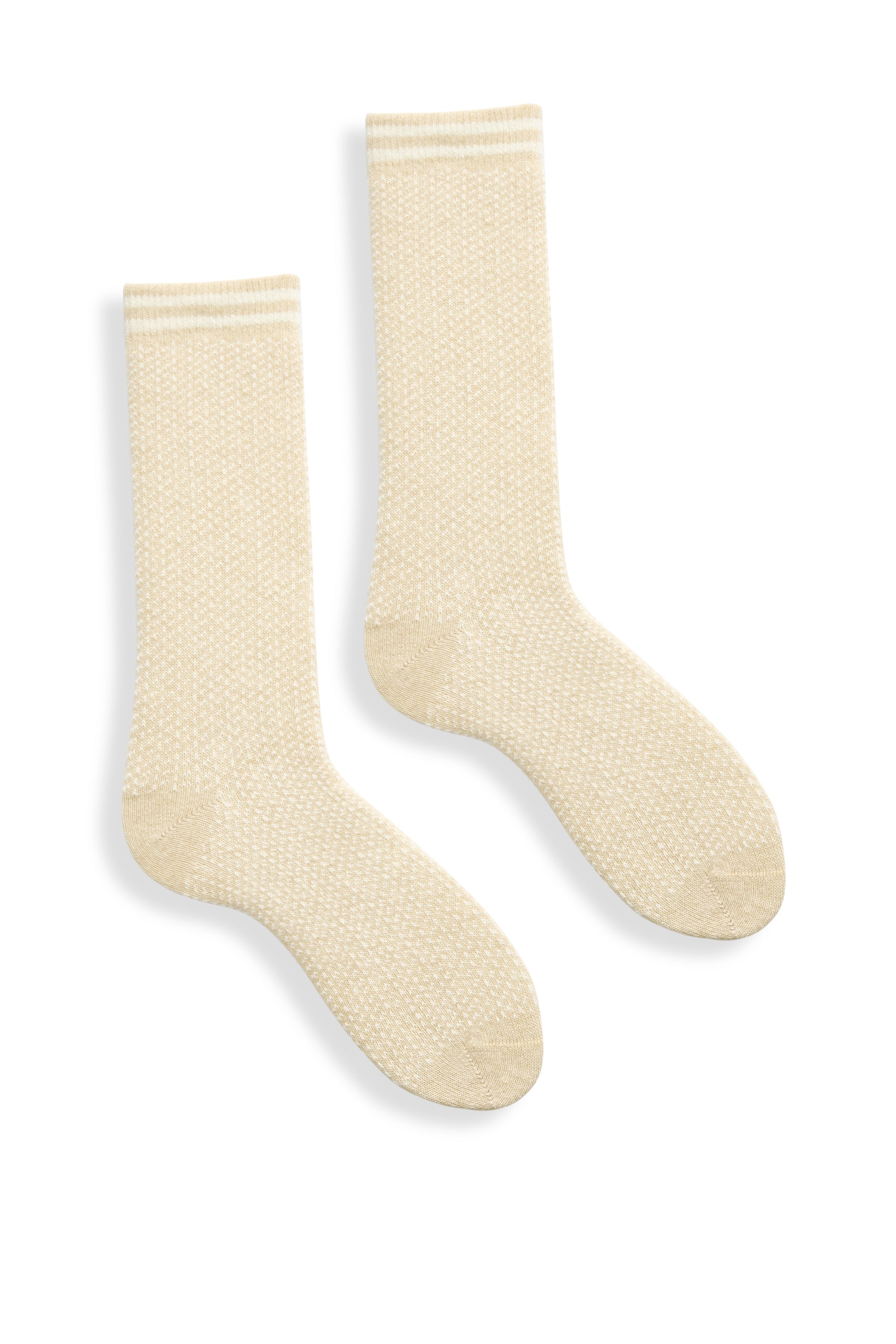 lisa b. wool cashmere women socks | nordic birdseye crew in créme