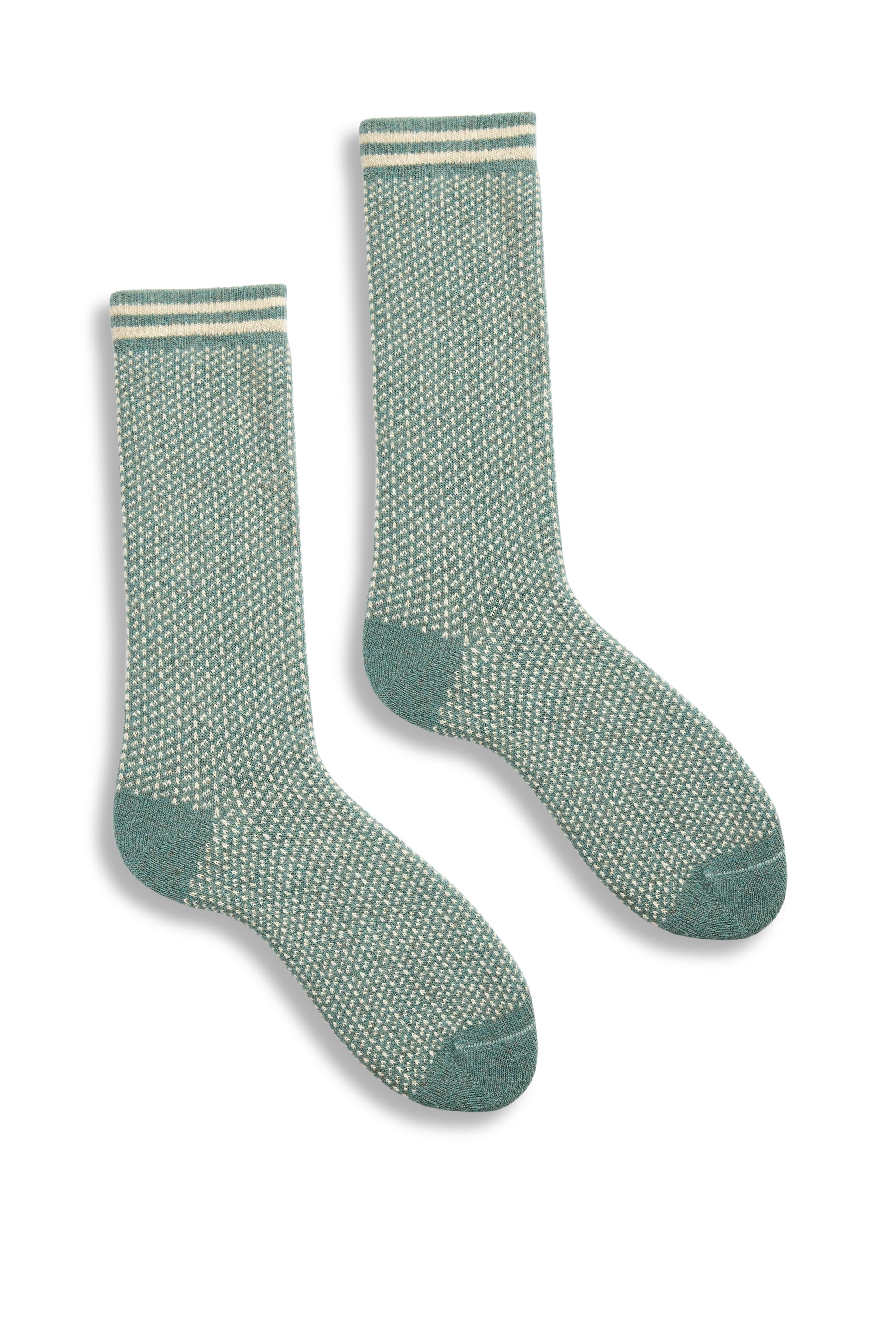 lisa b. wool cashmere women socks | nordic birdseye crew in mineral
