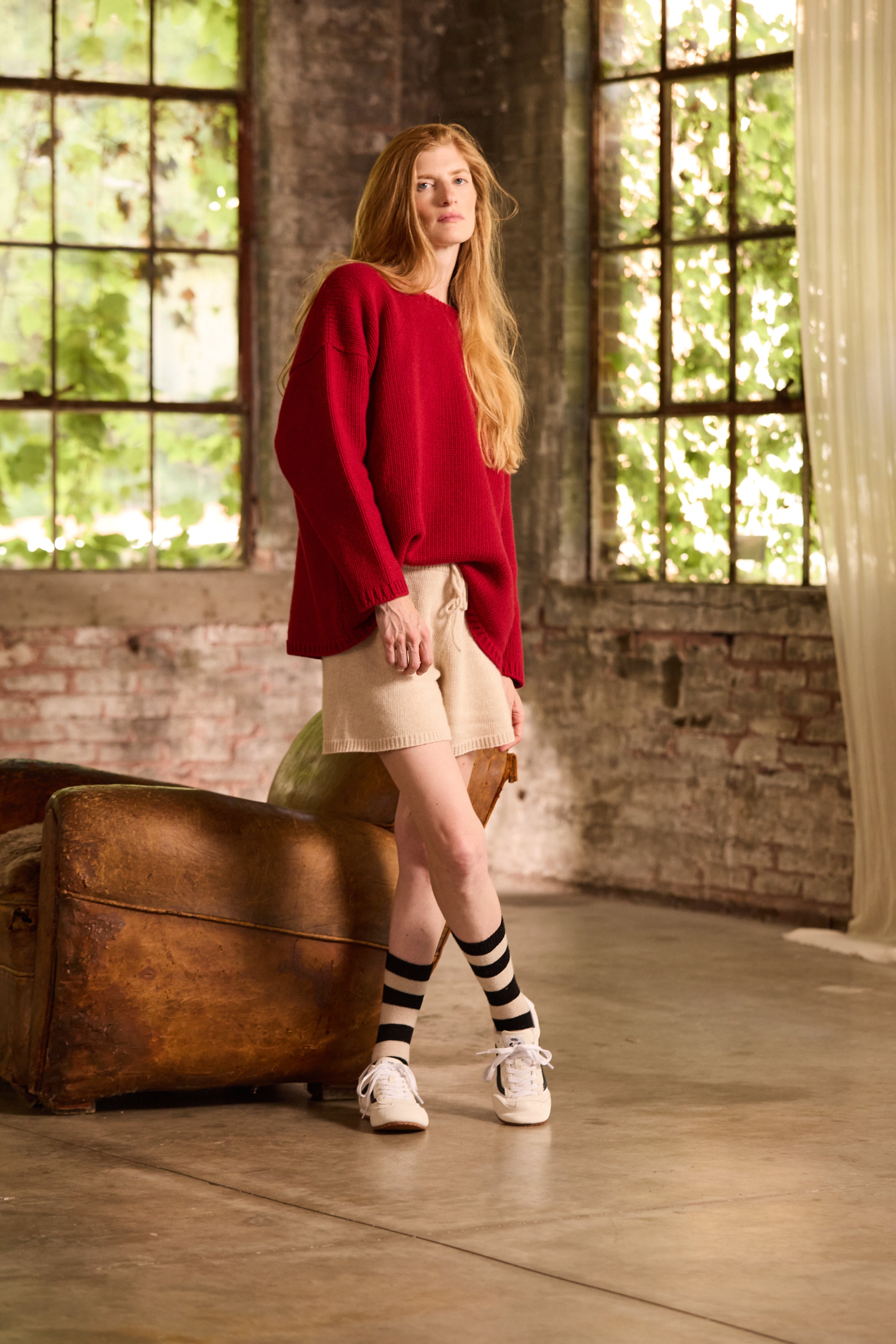 her rugby stripe crew