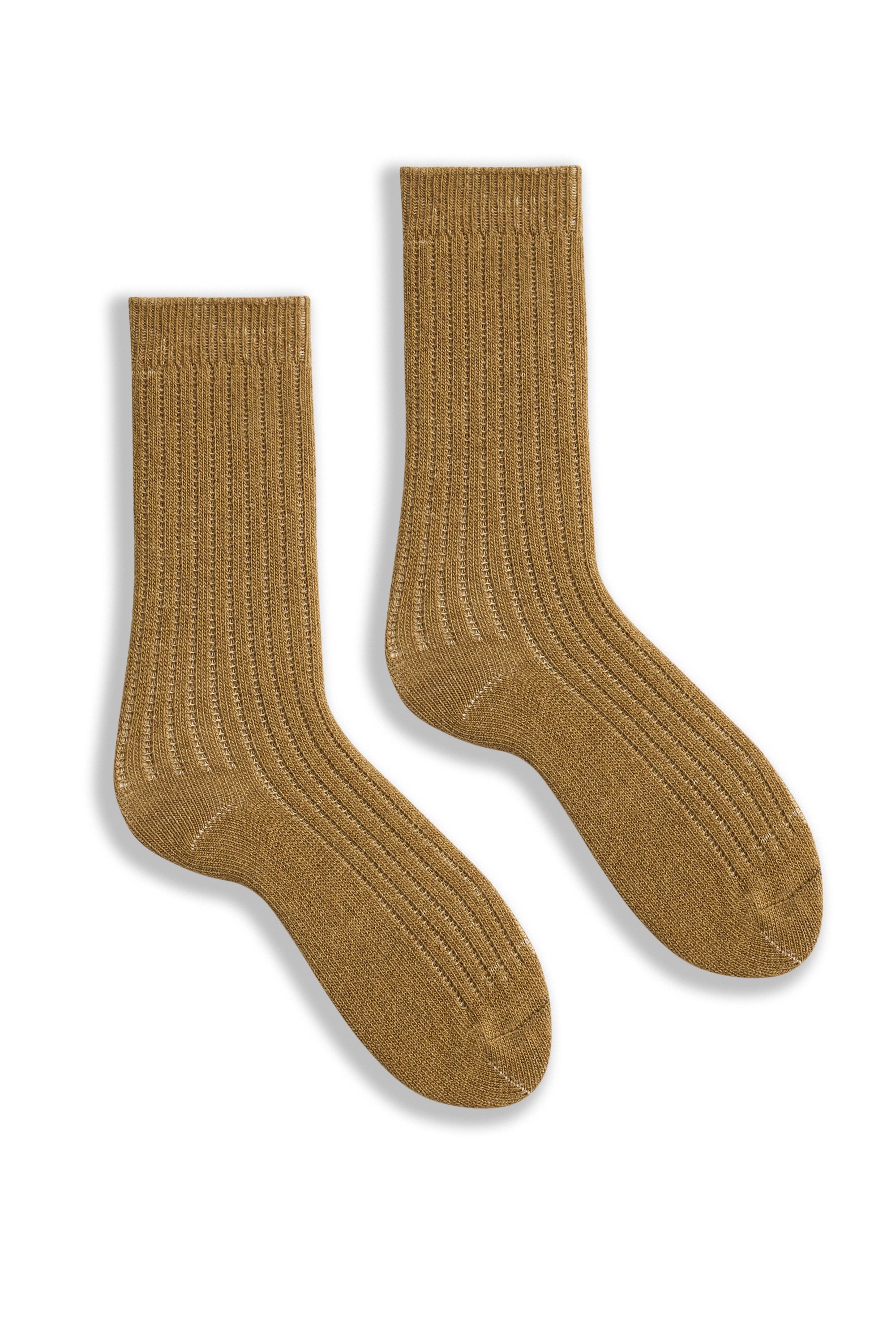 lisa b. wool cashmere women socks | solid rib crew in camel