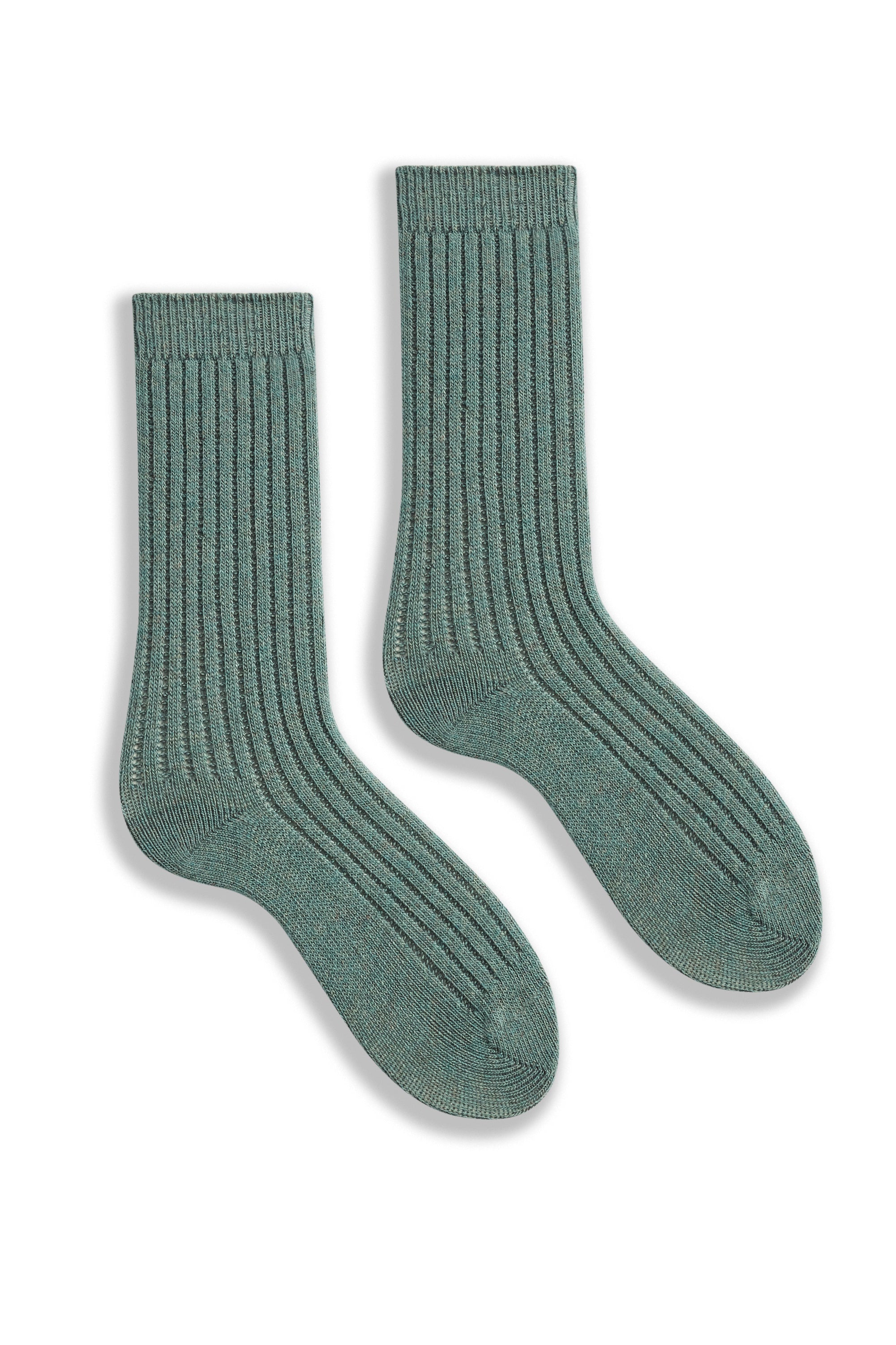 lisa b. wool cashmere women socks | solid rib crew in mineral