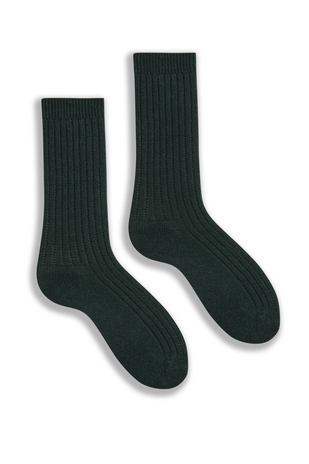 lisa b. wool cashmere women socks | solid rib crew in ivy