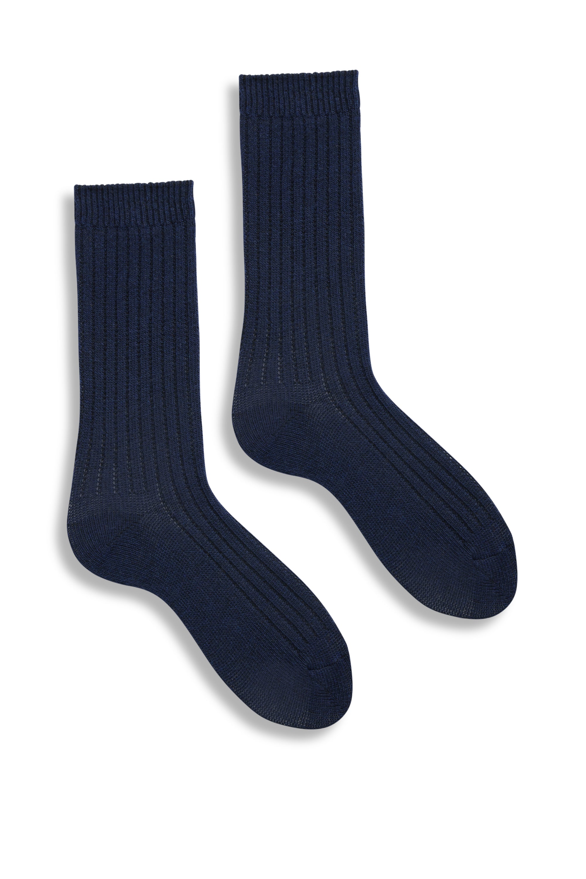 lisa b. wool cashmere women socks | solid rib crew in navy