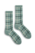lisa b. wool cashmere women socks | windowpane crew in mineral