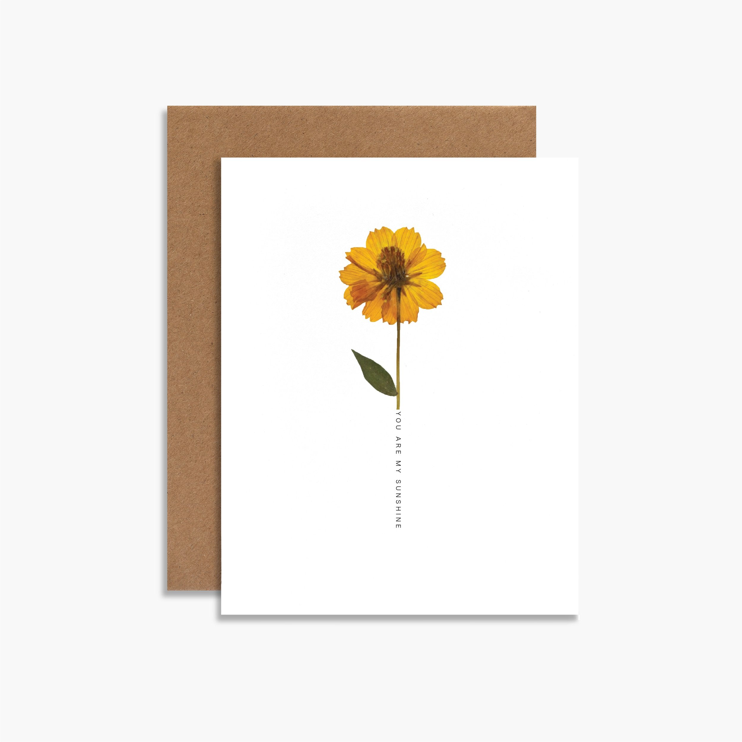 you are my sunshine botanical card