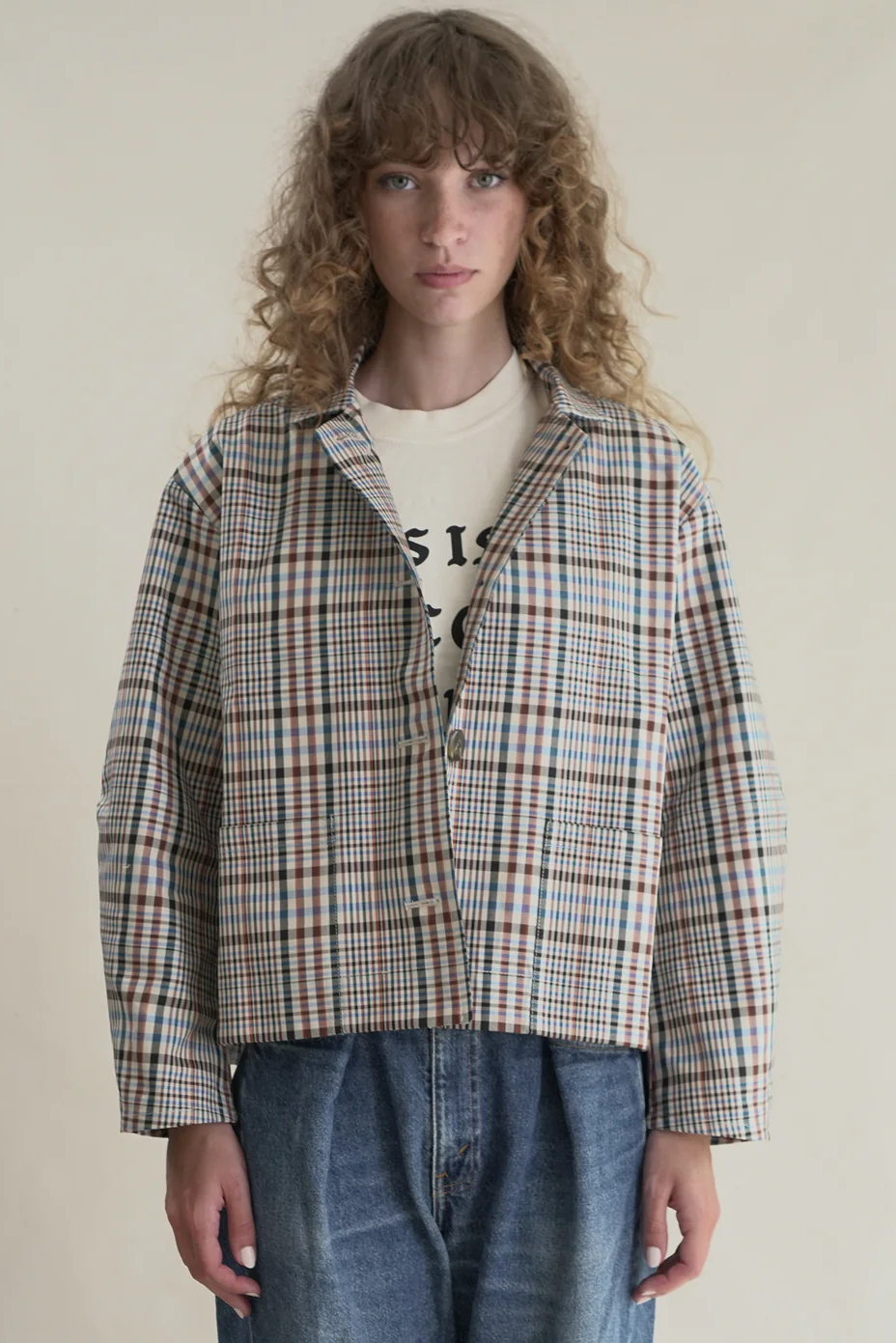 Proche Plaid Mao Jacket