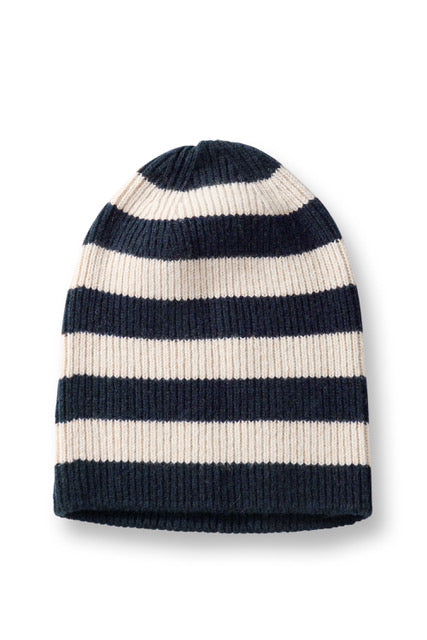 wool cashmere knit hat | rugby stripe