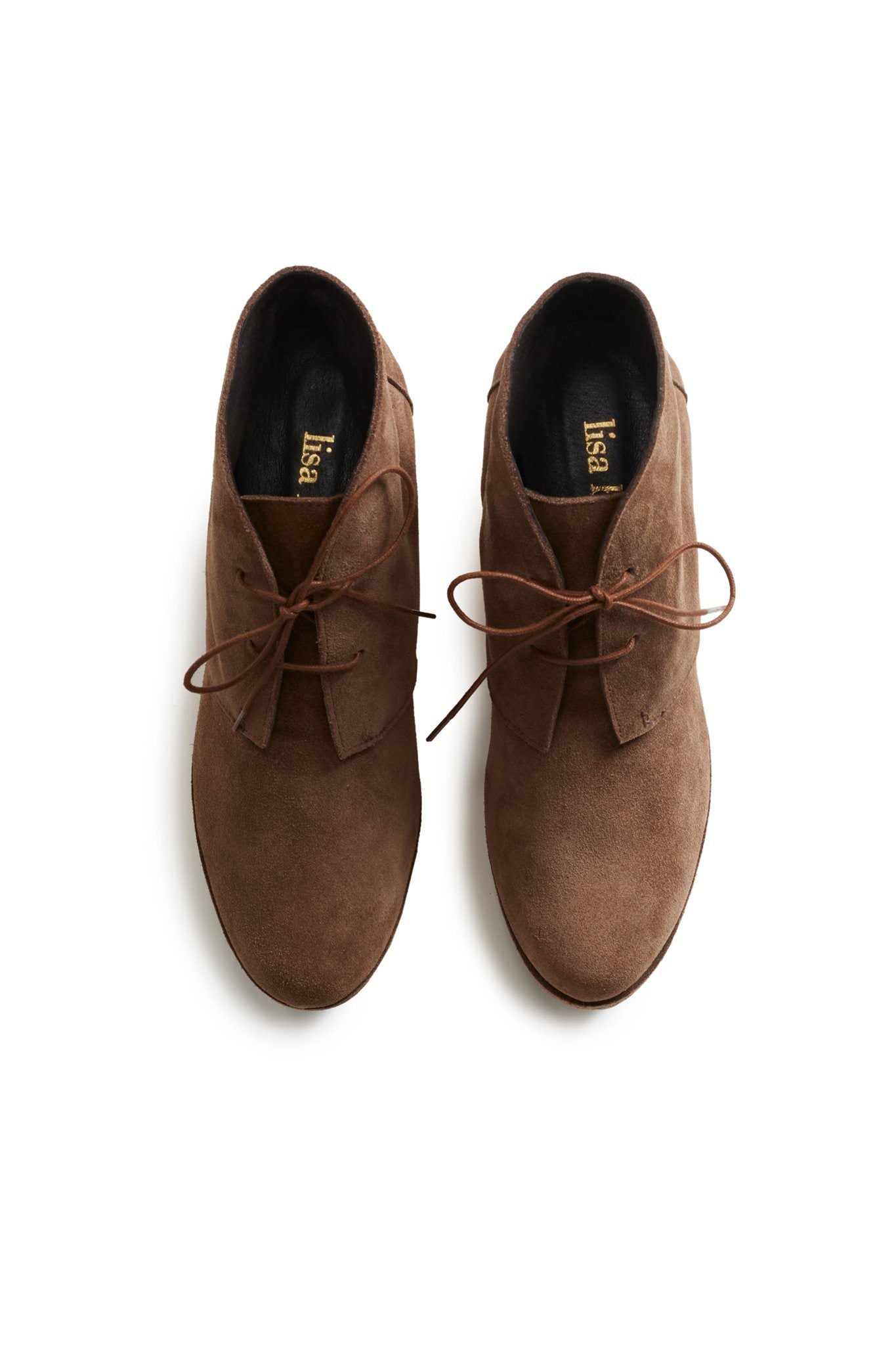 smooth toe suede bootie clogs in mushroom Clogs lisa b. 