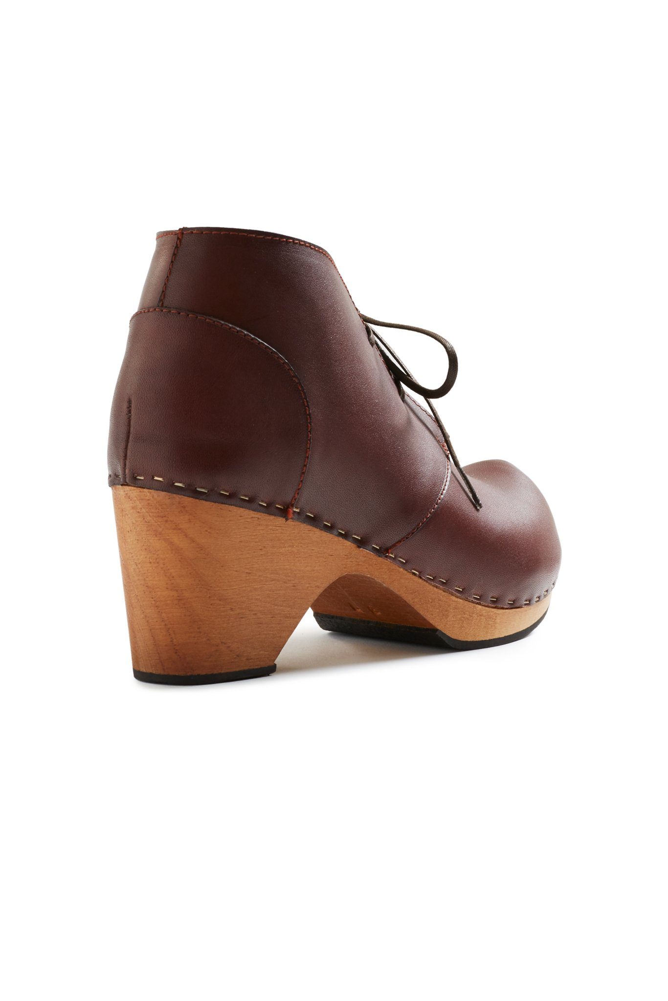 toe seam leather bootie clogs in acorn Clogs lisa b. 