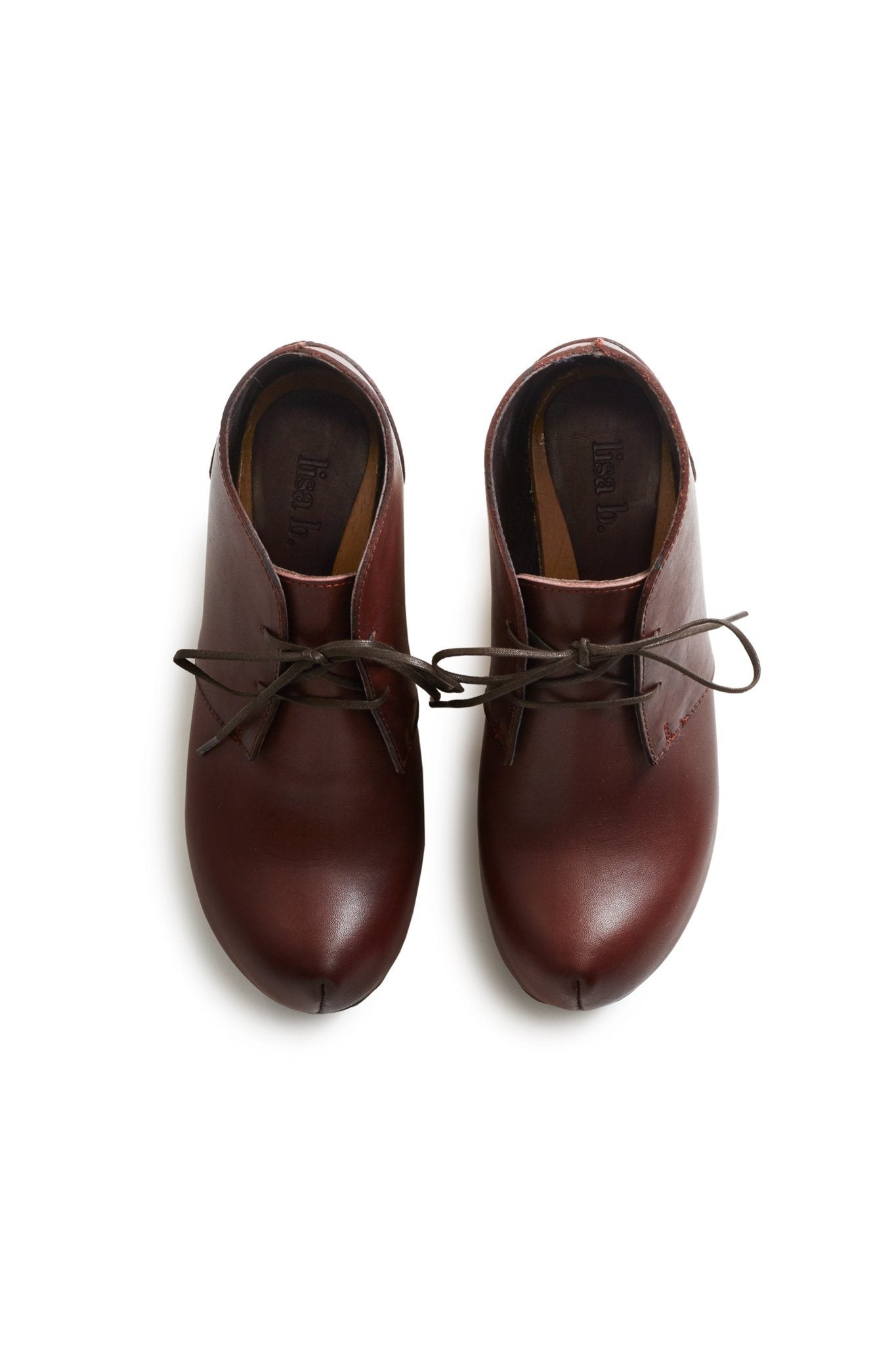 toe seam leather bootie clogs in acorn Clogs lisa b. 