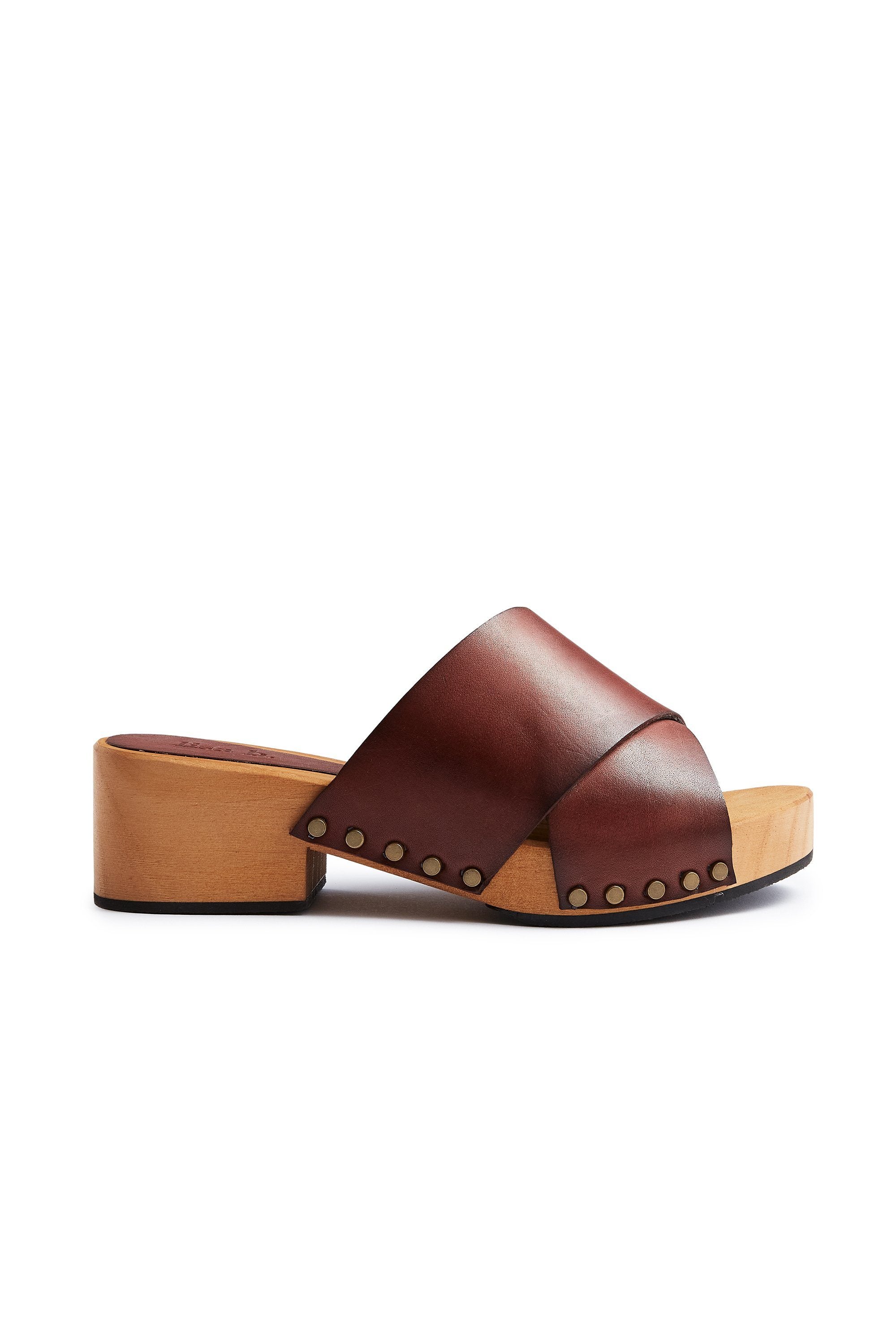 criss-cross slide clogs in acorn Clogs lisa b. 