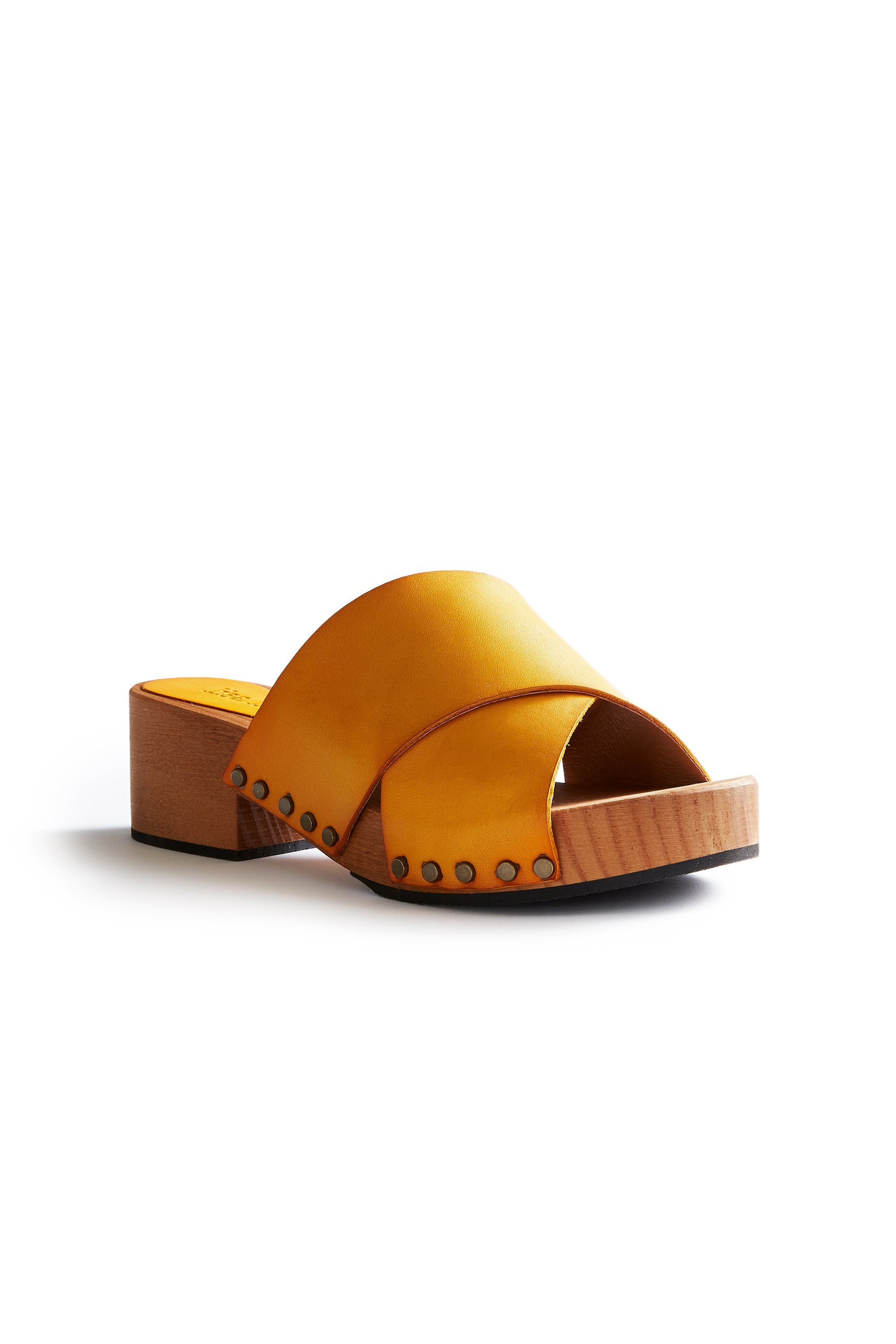 criss-cross slide clogs in mango Clogs lisa b. 