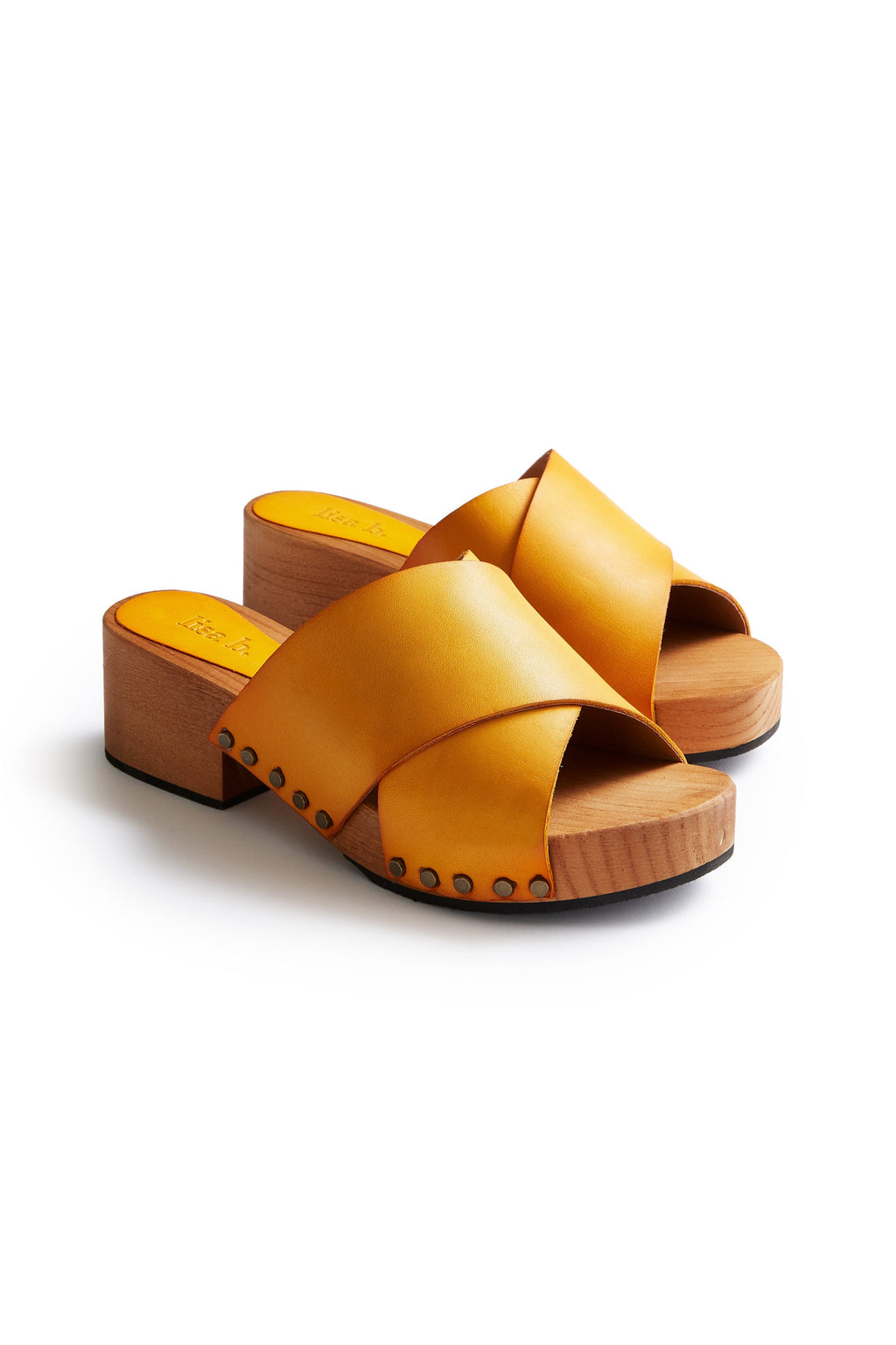 criss-cross slide clogs in mango Clogs lisa b. mango 36 (US 5.5-6) 