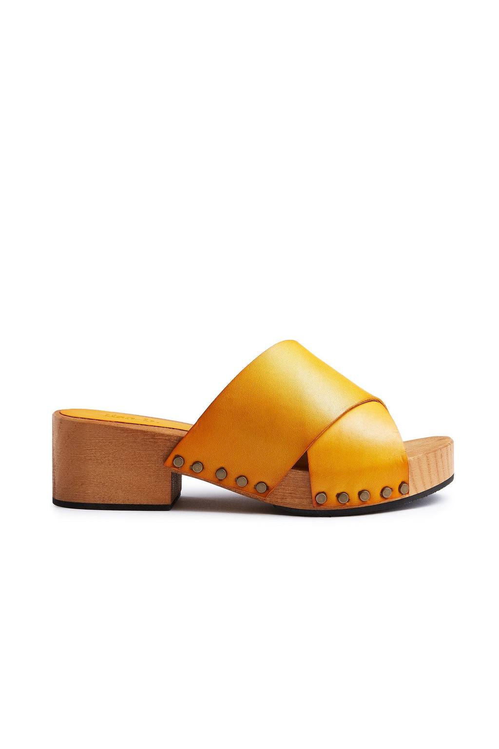 criss-cross slide clogs in mango Clogs lisa b. 