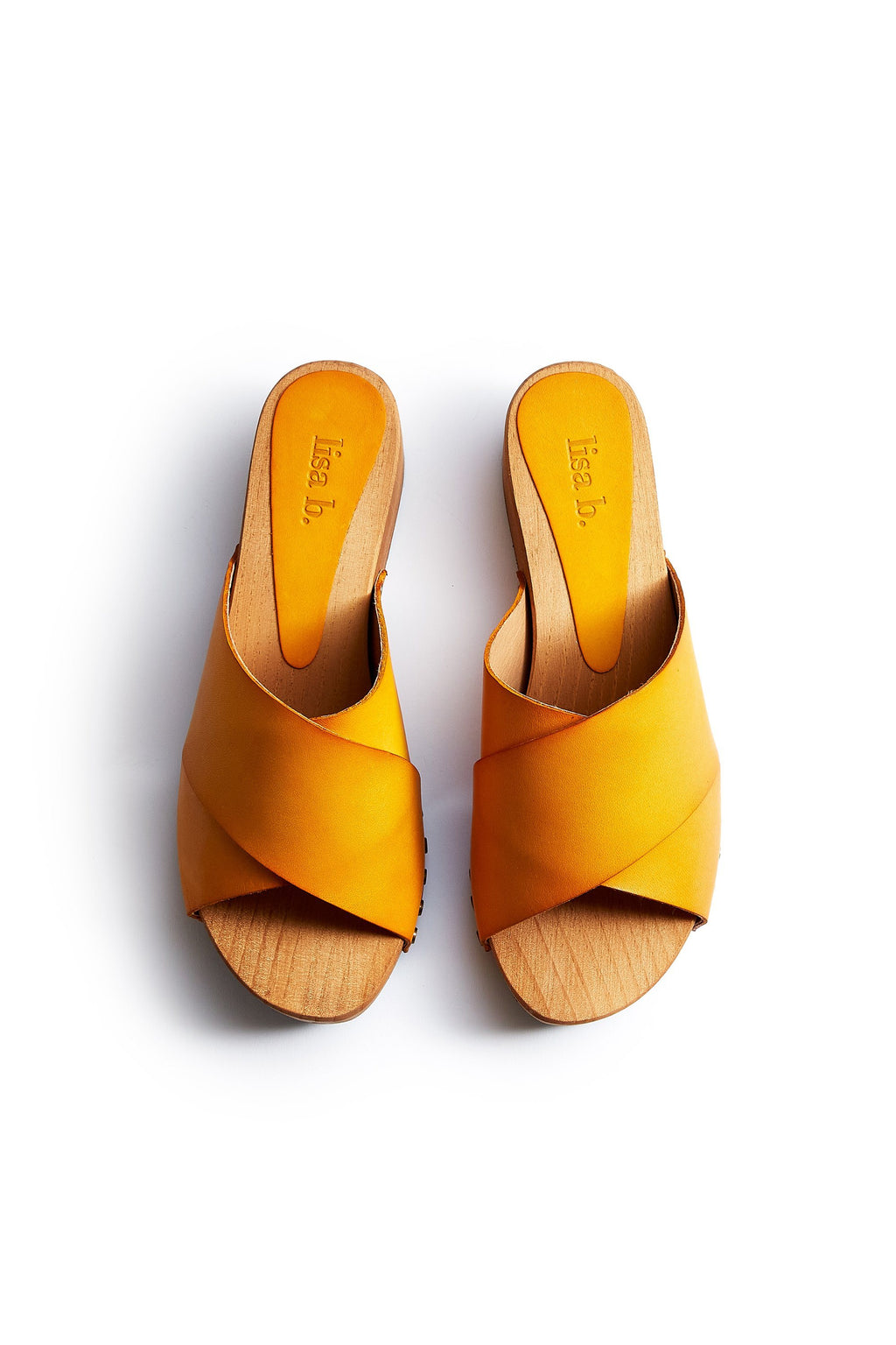 criss-cross slide clogs in mango Clogs lisa b. 