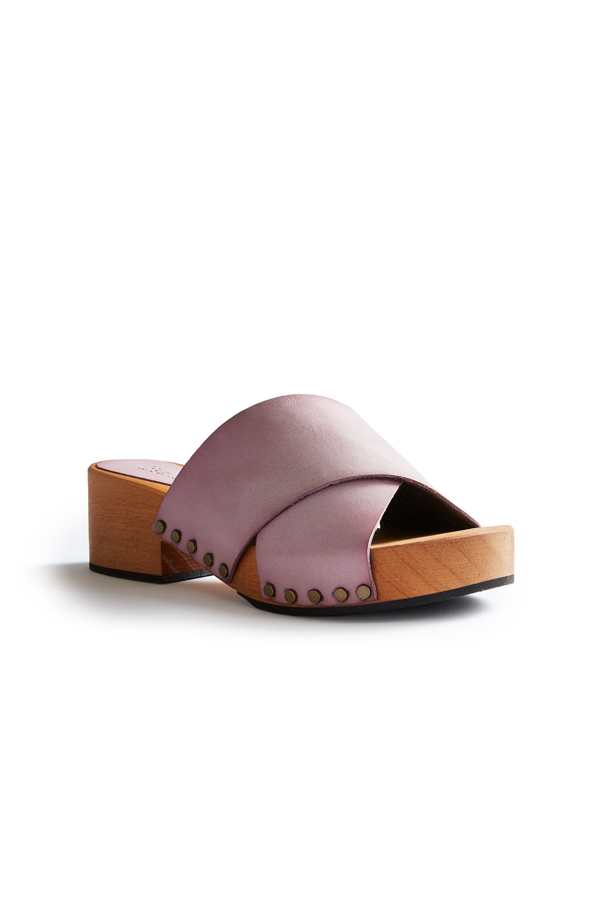 criss-cross slide clogs in rosewood Clogs lisa b. 