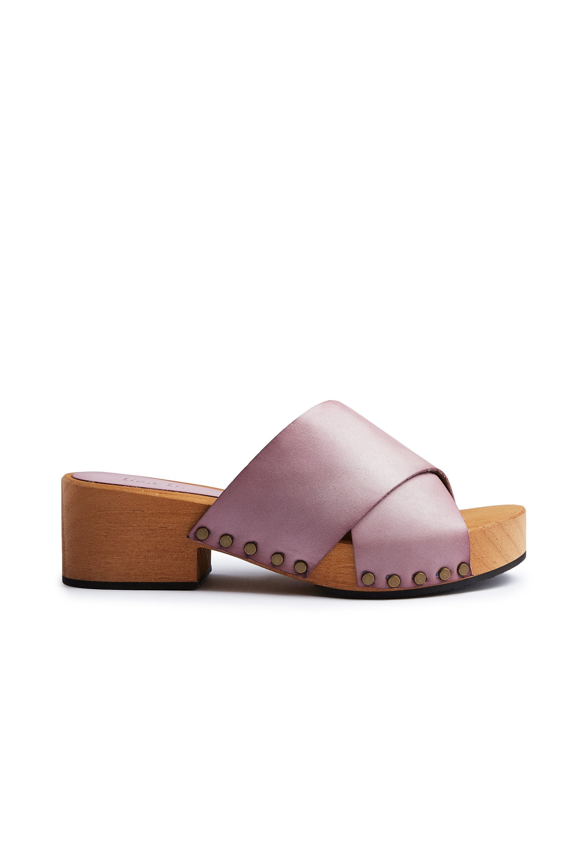 criss-cross slide clogs in rosewood Clogs lisa b. 