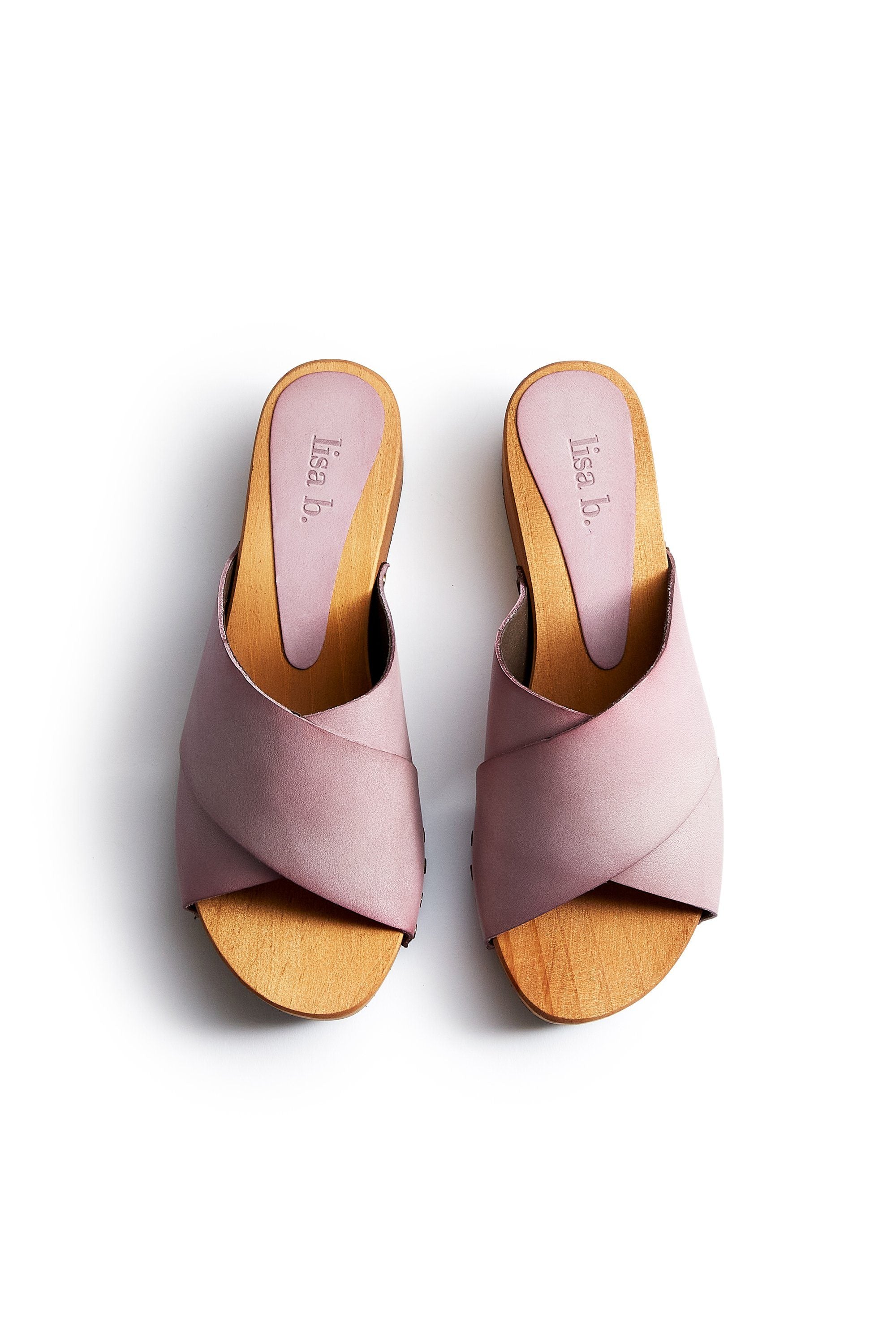 criss-cross slide clogs in rosewood Clogs lisa b. 