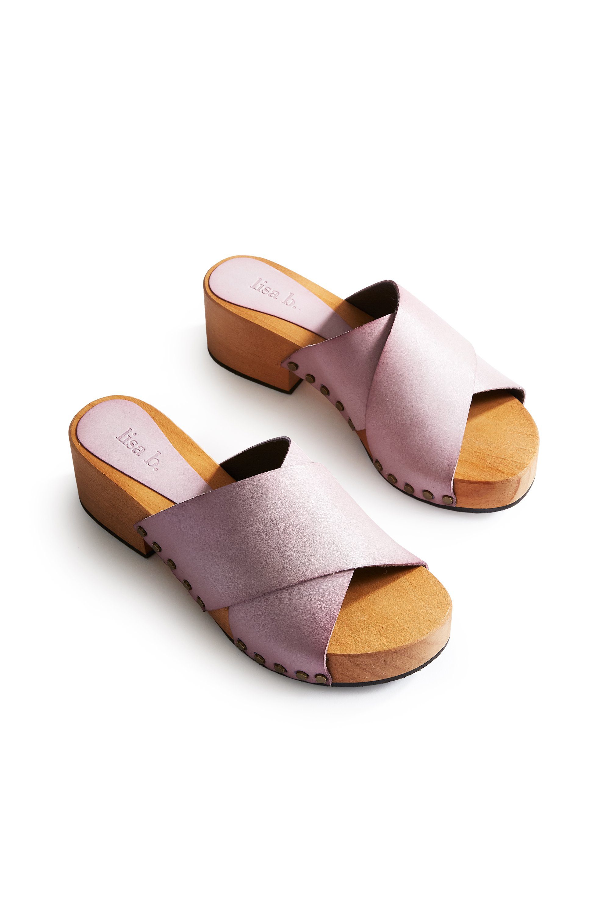criss-cross slide clogs in rosewood Clogs lisa b. 