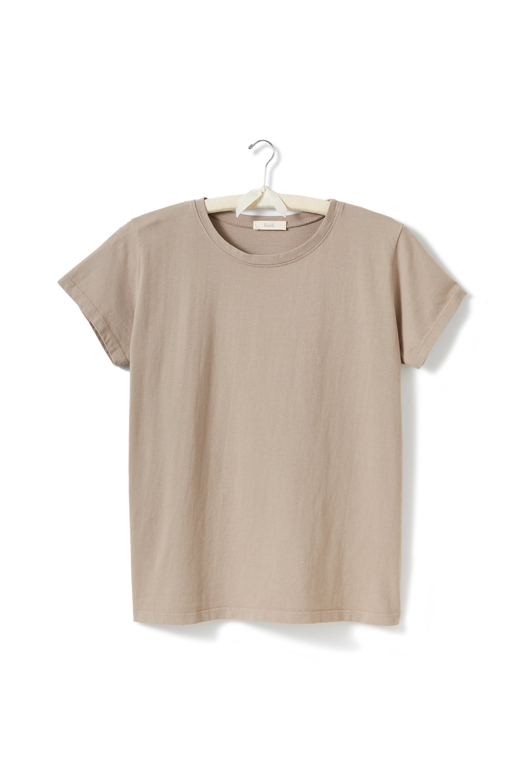 short sleeve relaxed crew neck tee shirt Cotton Knits lisa b. clay x-small (0-2) 