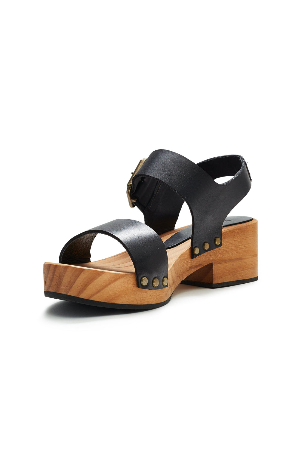 double strap clogs in black Clogs lisa b. 