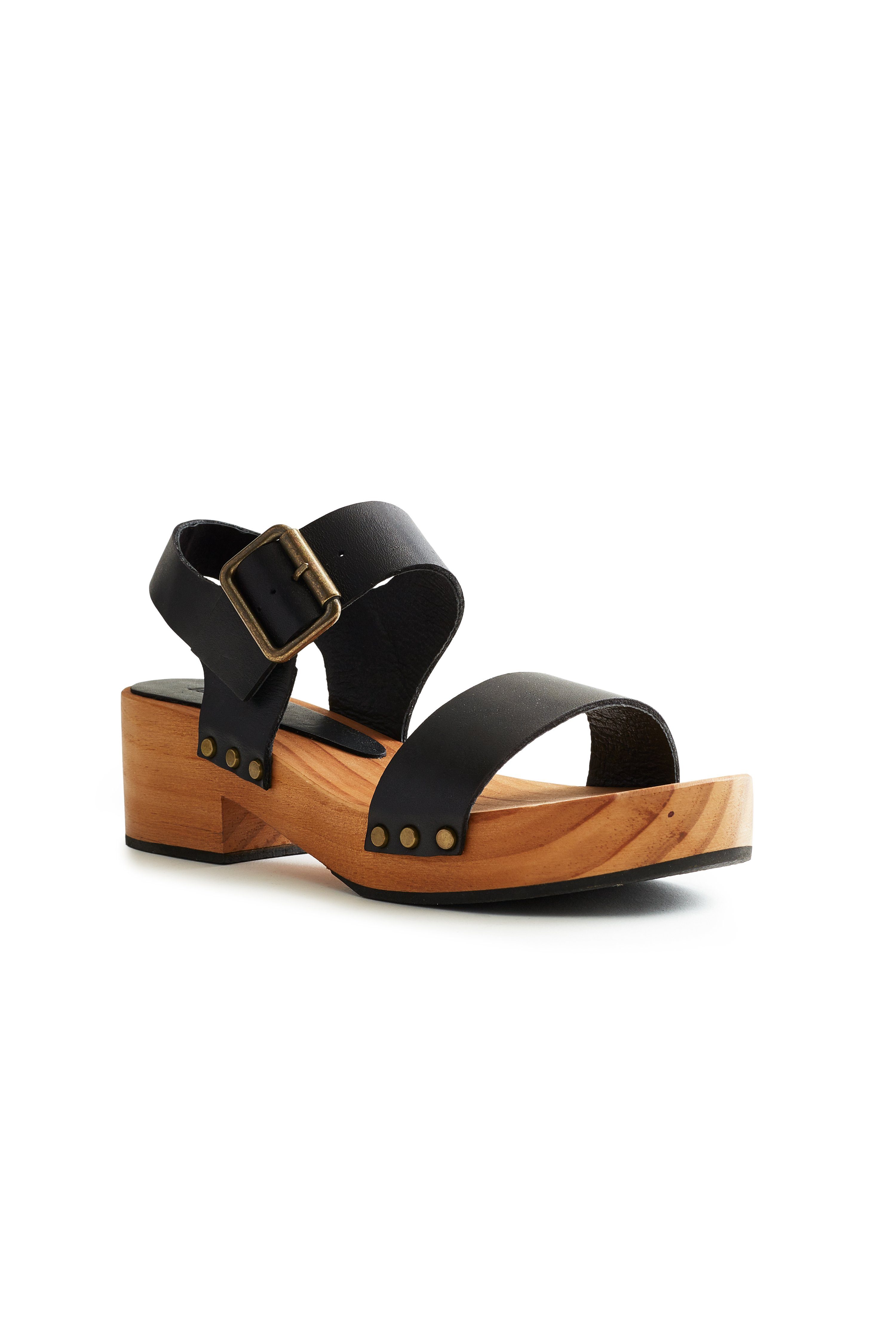 double strap clogs in black Clogs lisa b. 
