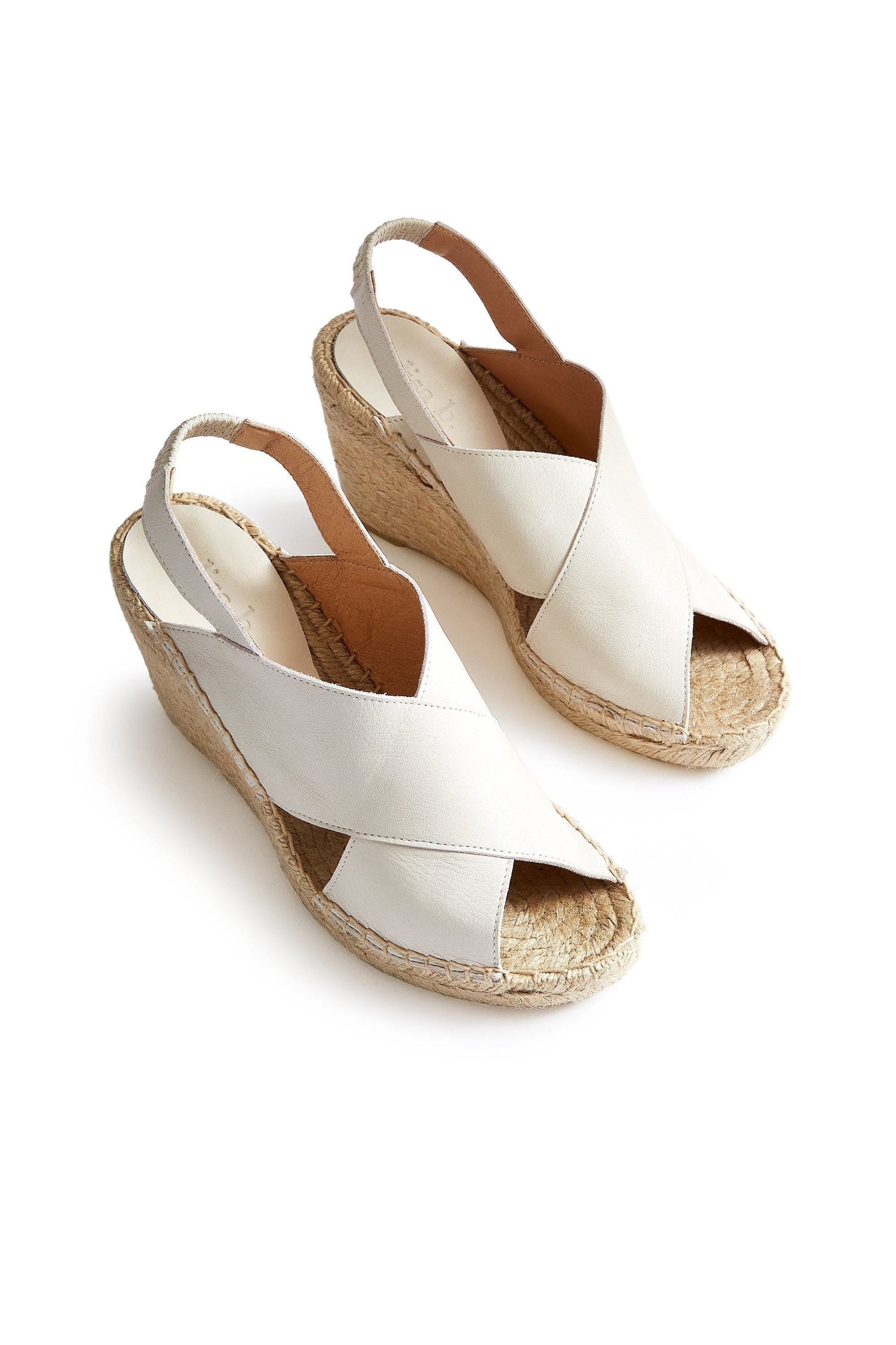 cross-over wedge espadrille in off white Espadrilles lisa b. off white 36 (US 5.5-6) 