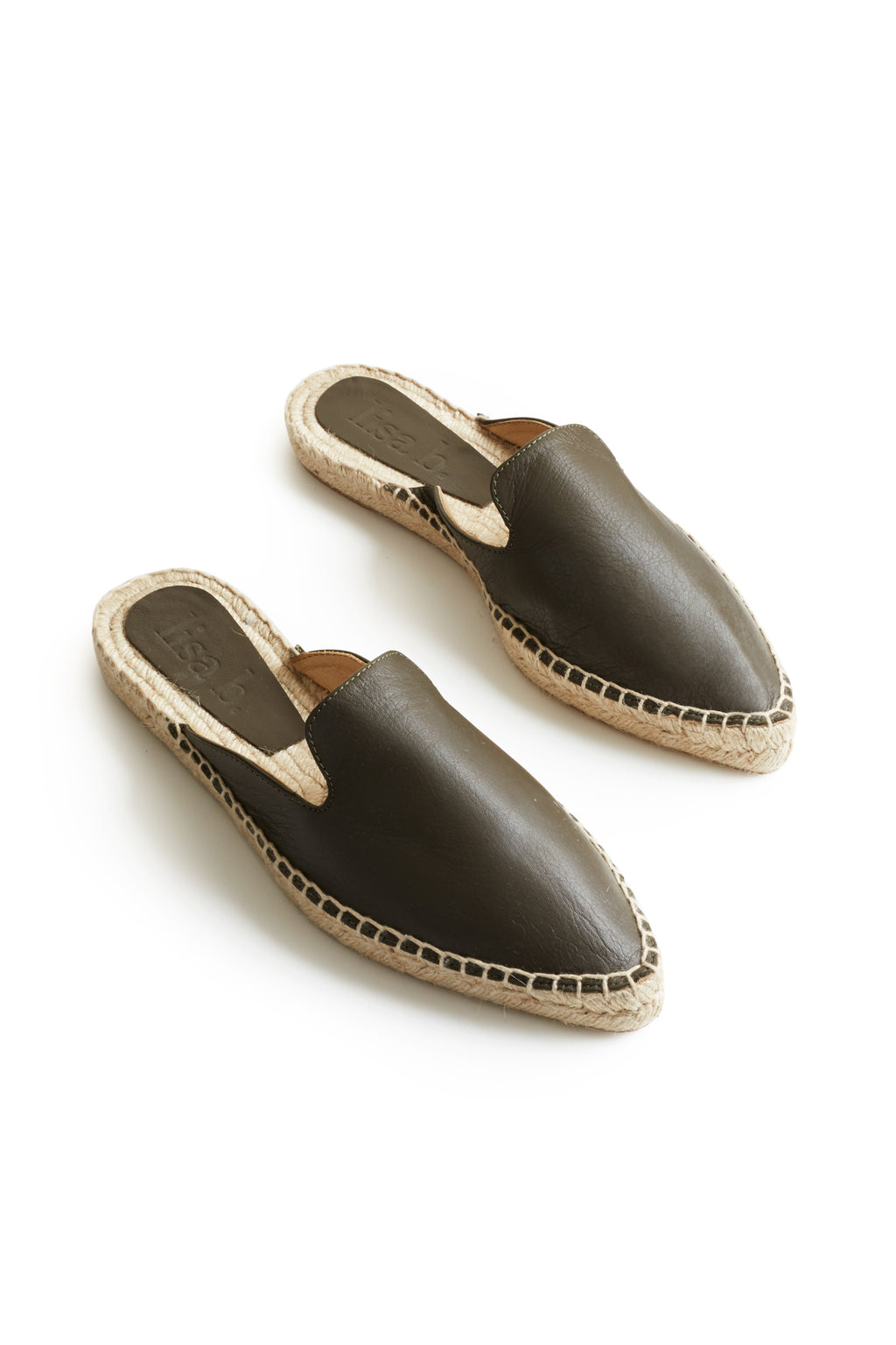 mule espadrille in olive