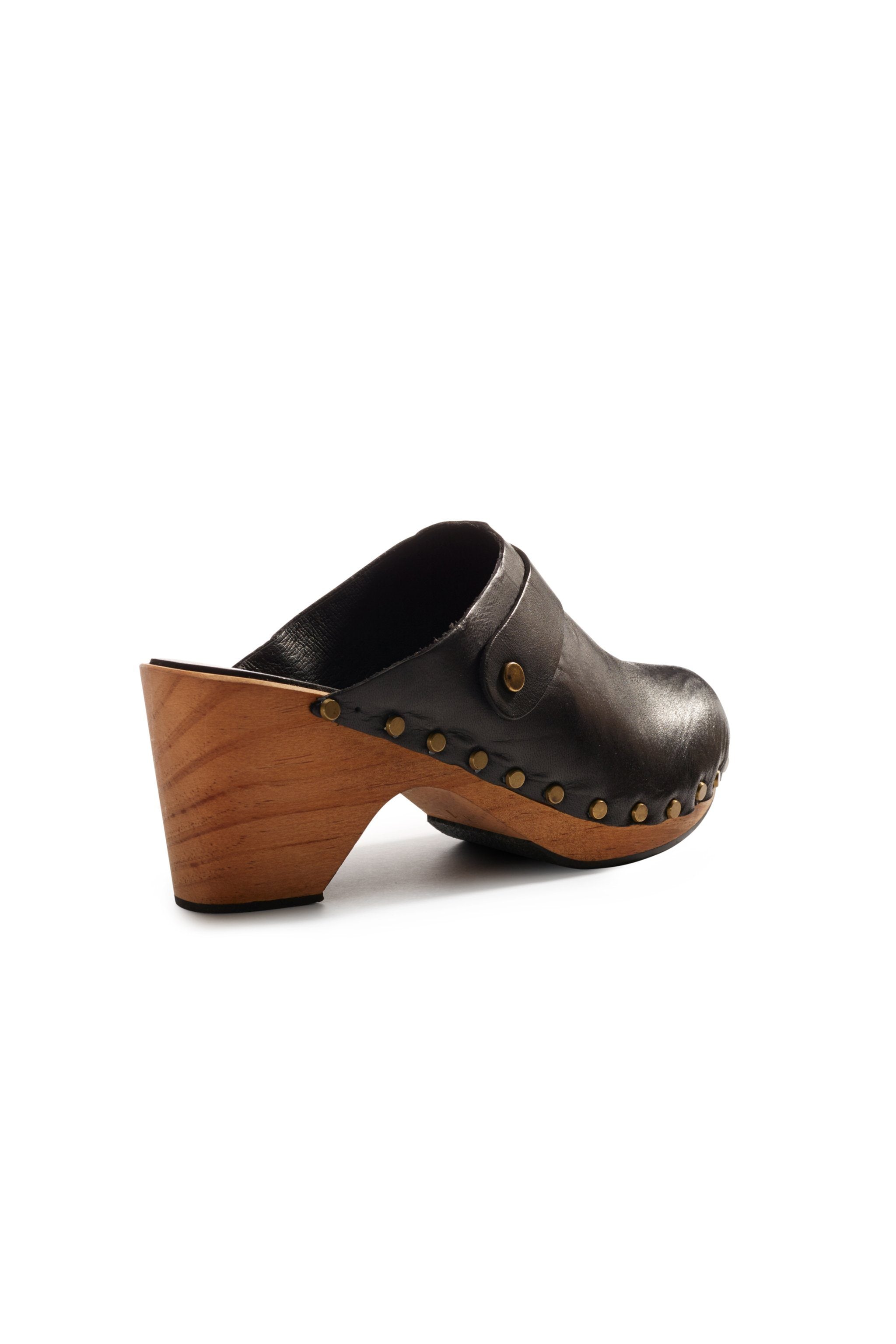 high heel classic clogs in black Clogs lisa b. 