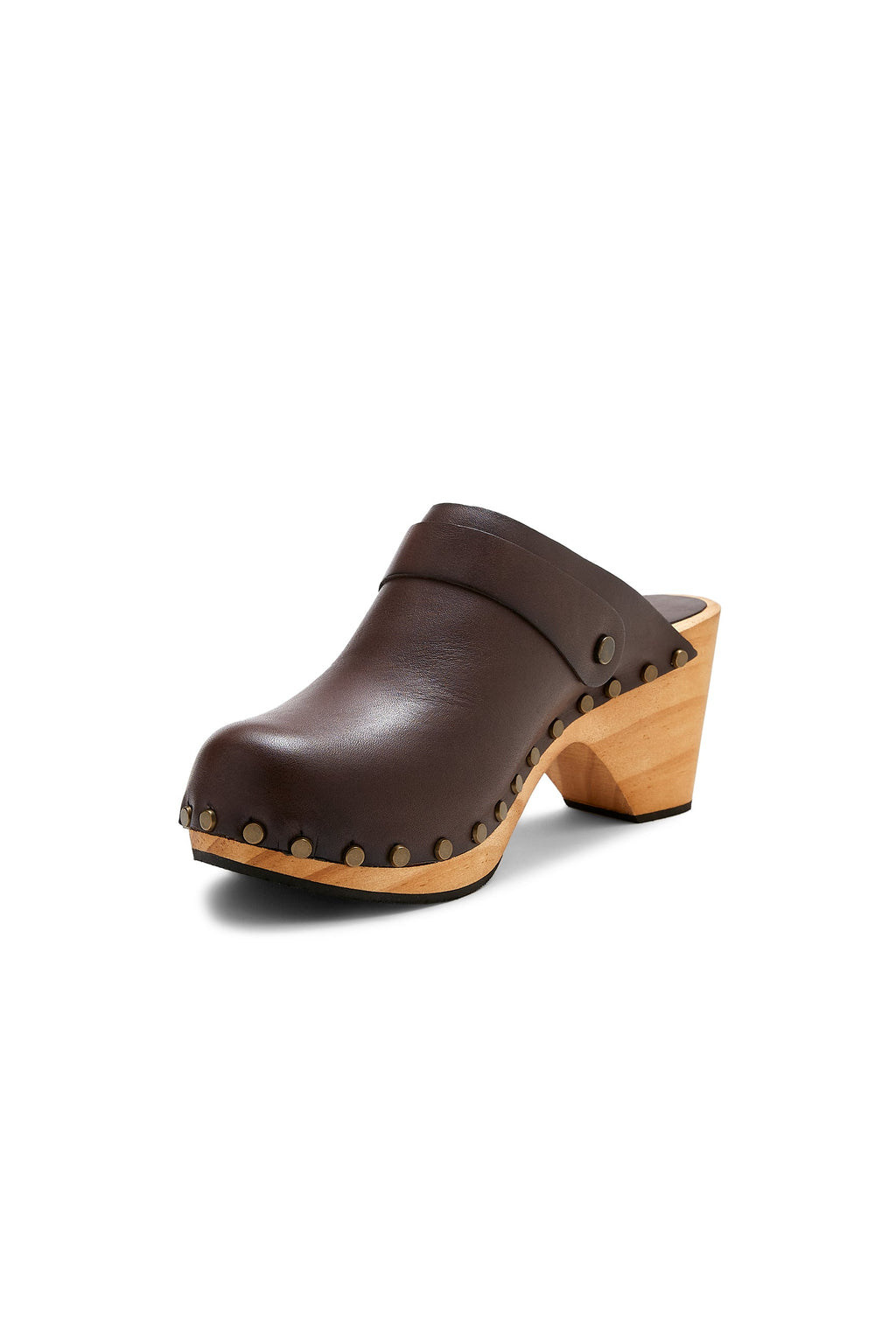 high heel classic clogs in dark brown - ships end of April Clogs lisa b. 