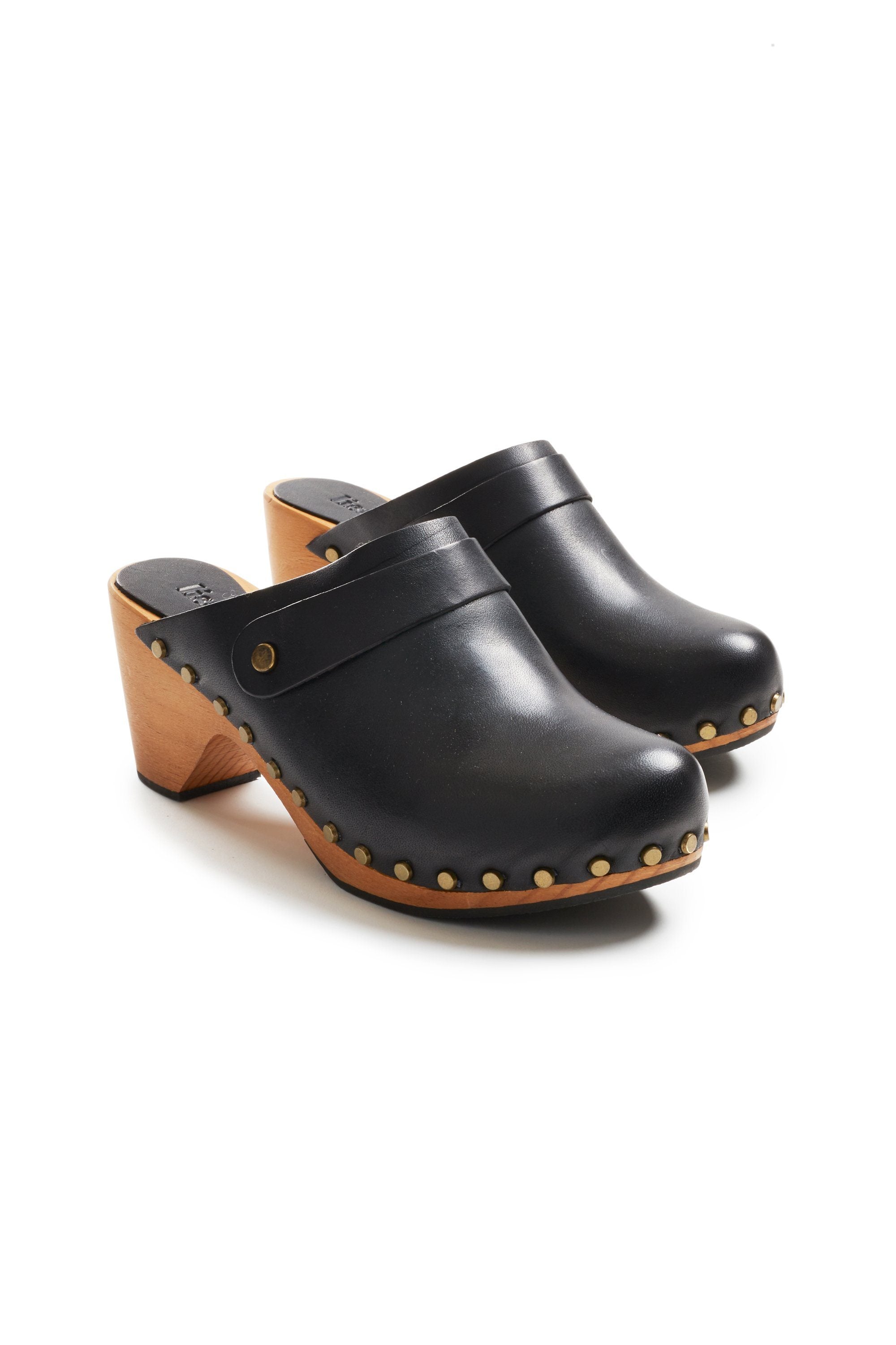 high heel classic clogs in black Clogs lisa b. 