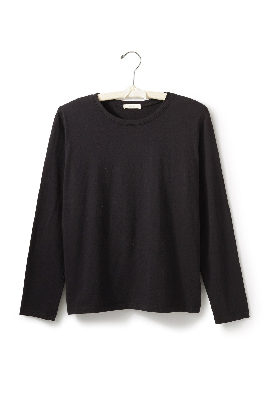 long sleeve boxy crew t-shirt T-Shirts lisa b. black x-small (0-2) 