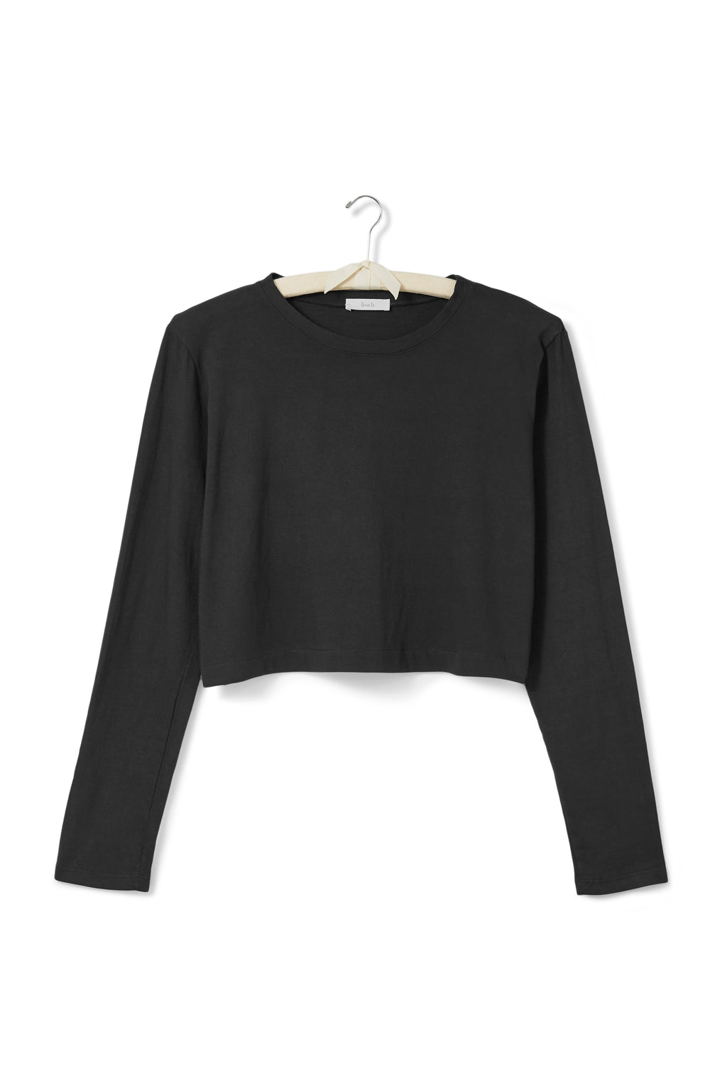 cropped long sleeve relaxed crew neck tee shirt