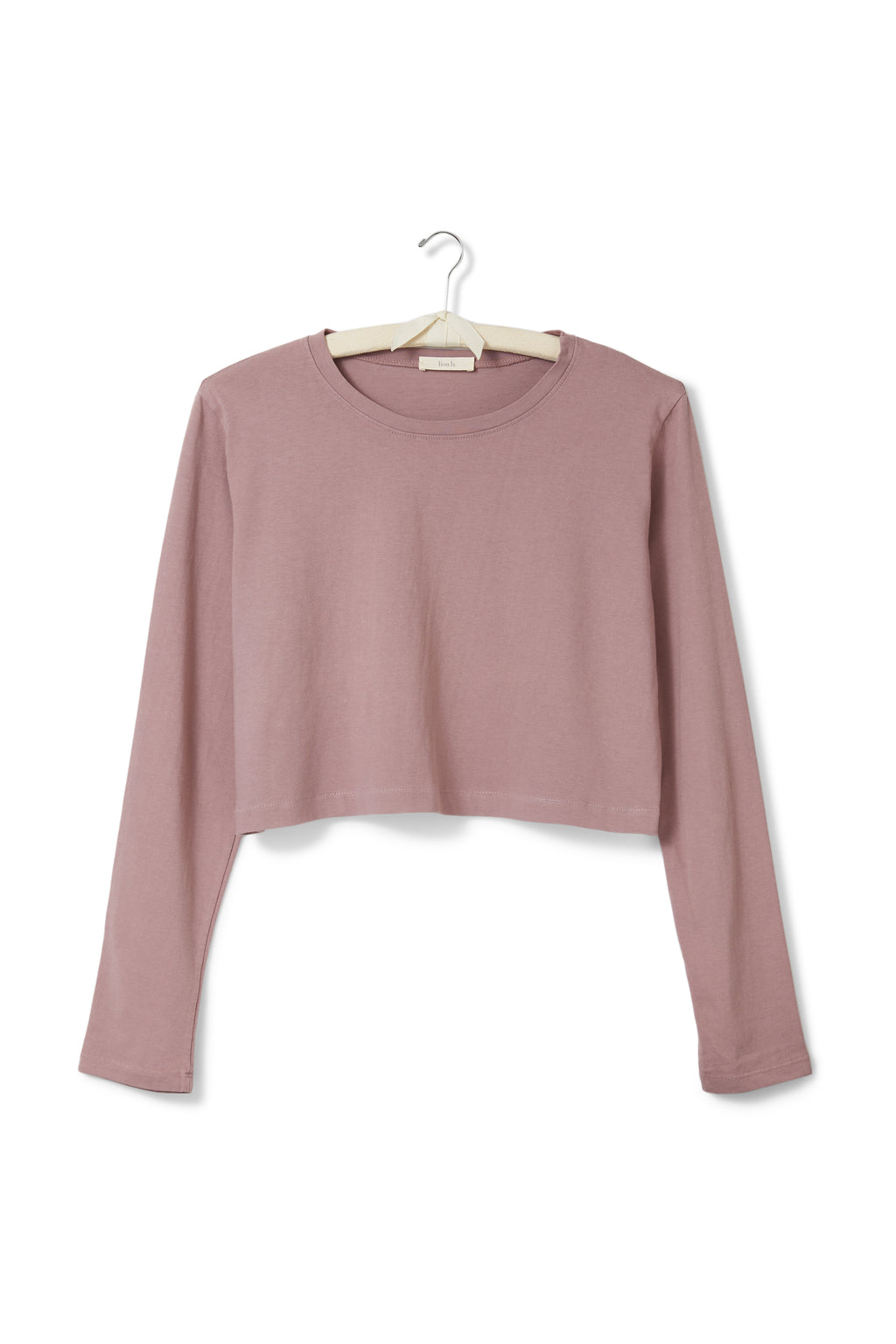 cropped long sleeve relaxed crew neck tee shirt