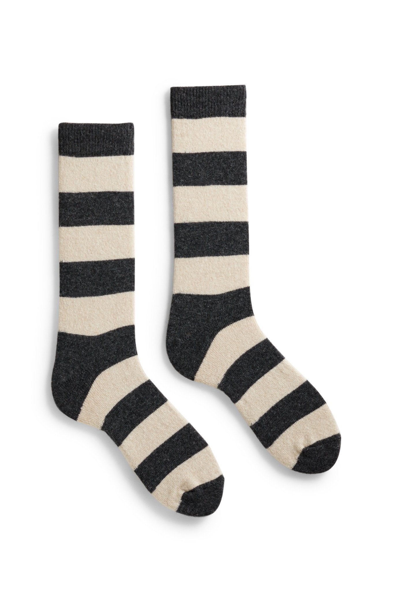 men's rugby stripe wool cashmere crew socks Men WC Socks lisa b. charcoal 