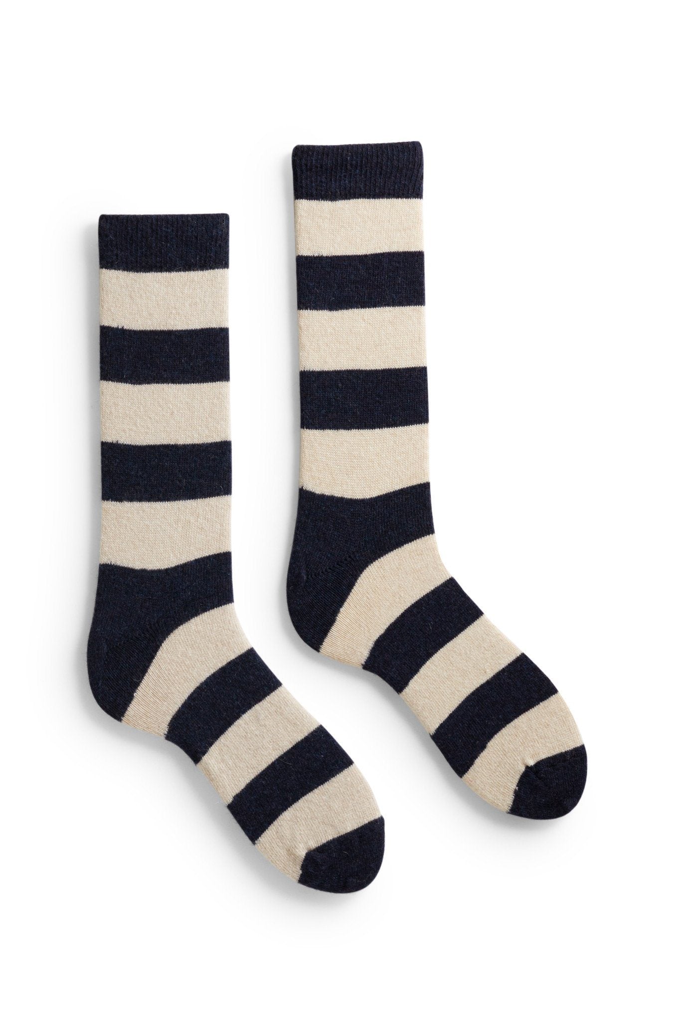 men's rugby stripe wool cashmere crew socks Men WC Socks lisa b. navy 