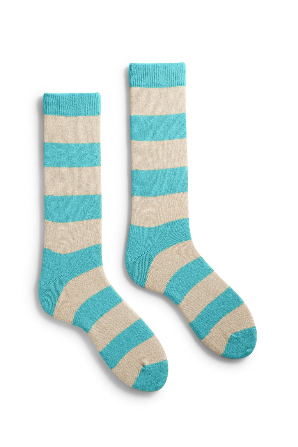 men's rugby stripe wool cashmere crew socks Men WC Socks lisa b. arctic blue 