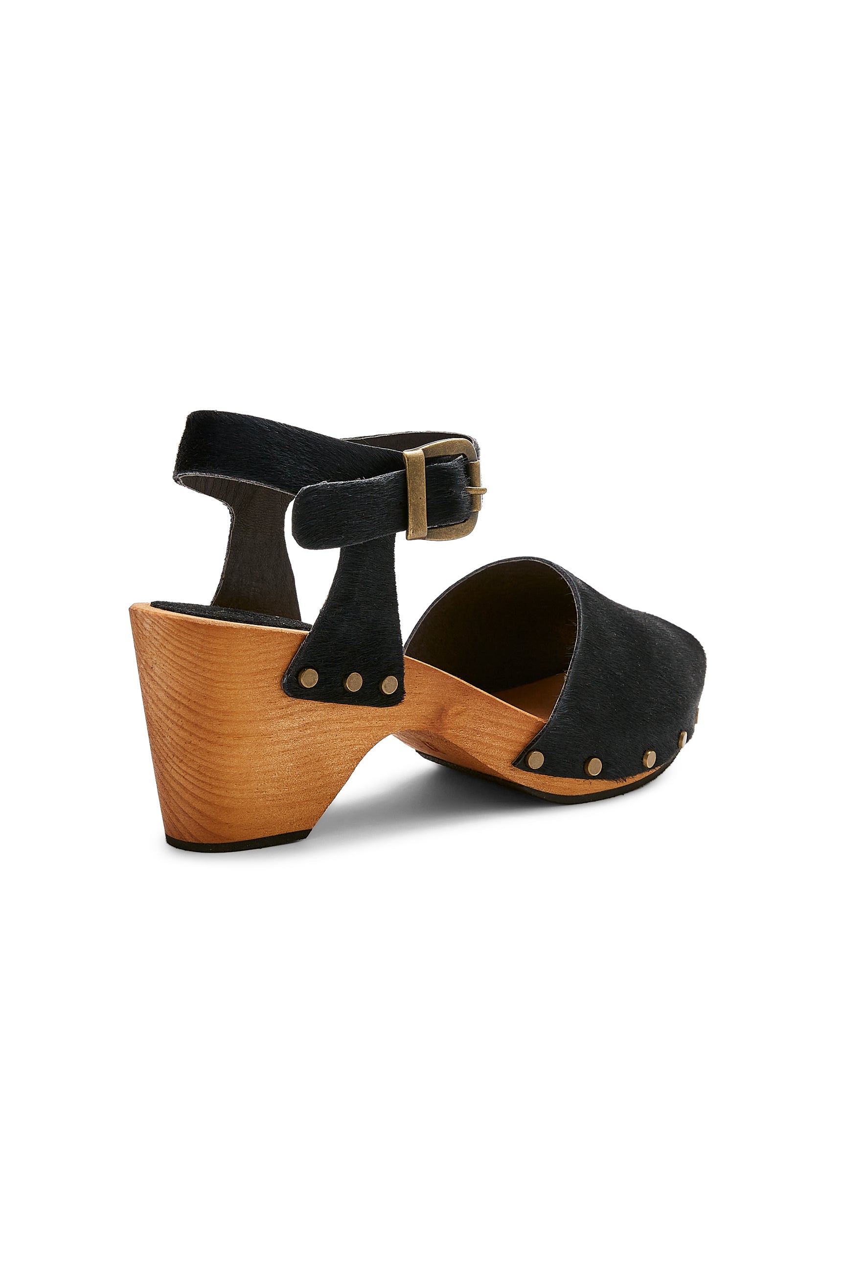 peep toe clogs in black cow hair - ships end of April Clogs lisa b. 