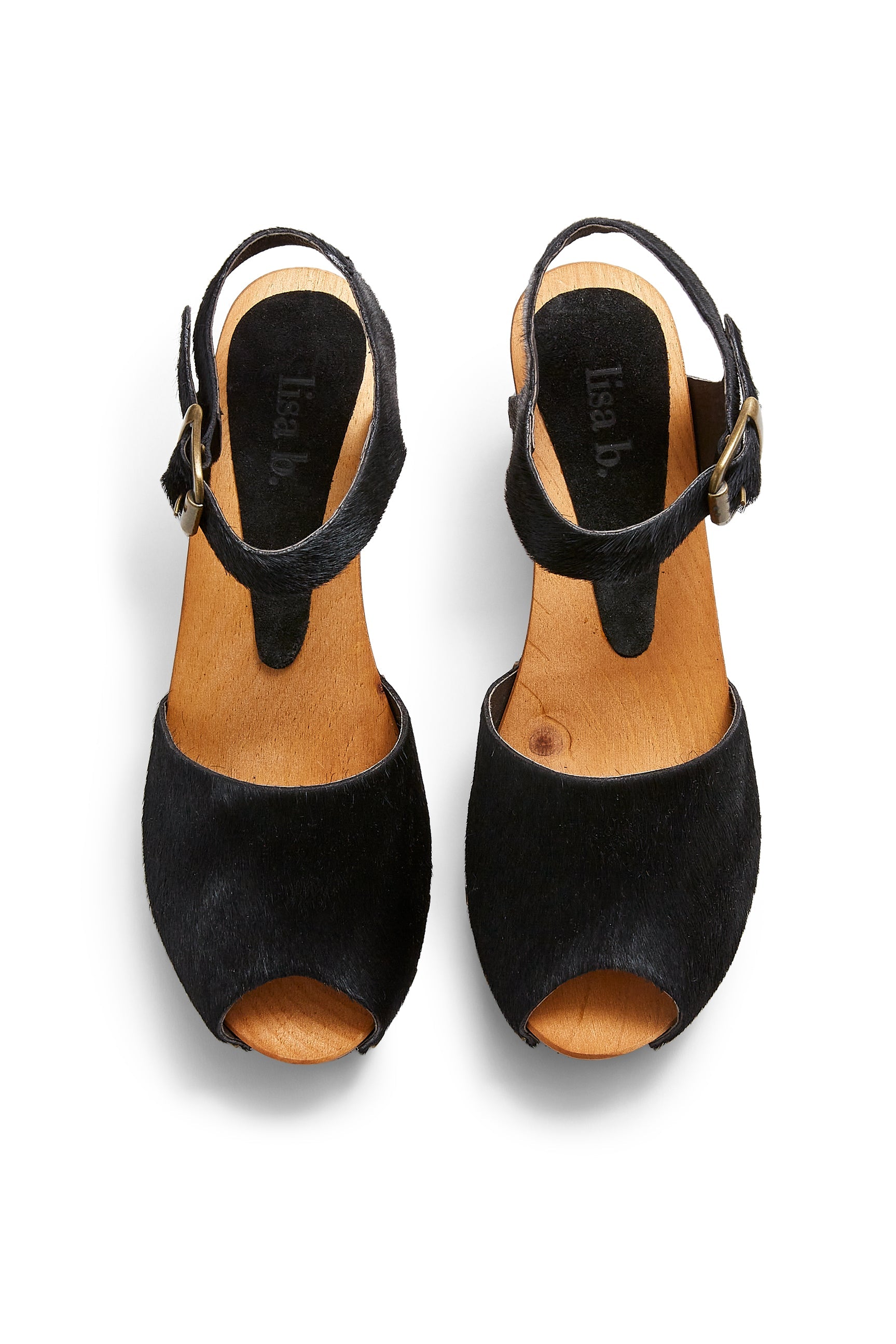 peep toe clogs in black cow hair - ships end of April Clogs lisa b. 