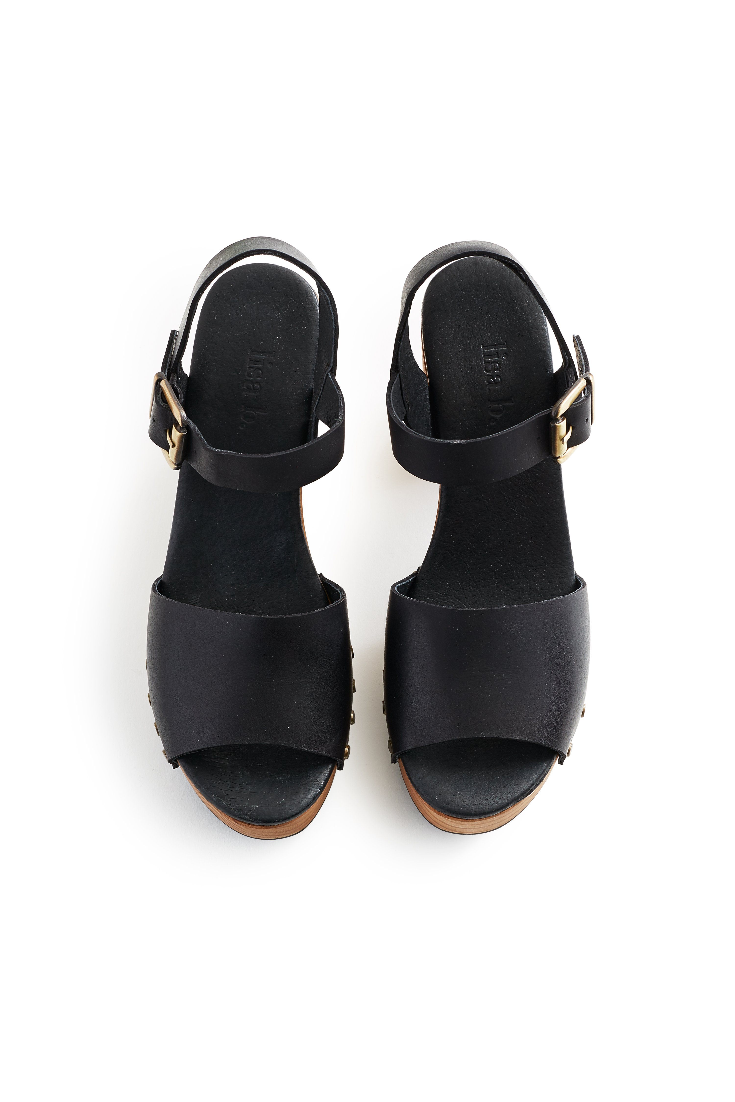 platform leather clogs in black Clogs lisa b. 
