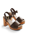 platform leather clogs in dark taupe Clogs lisa b. dark taupe 36 (US 5.5-6) 