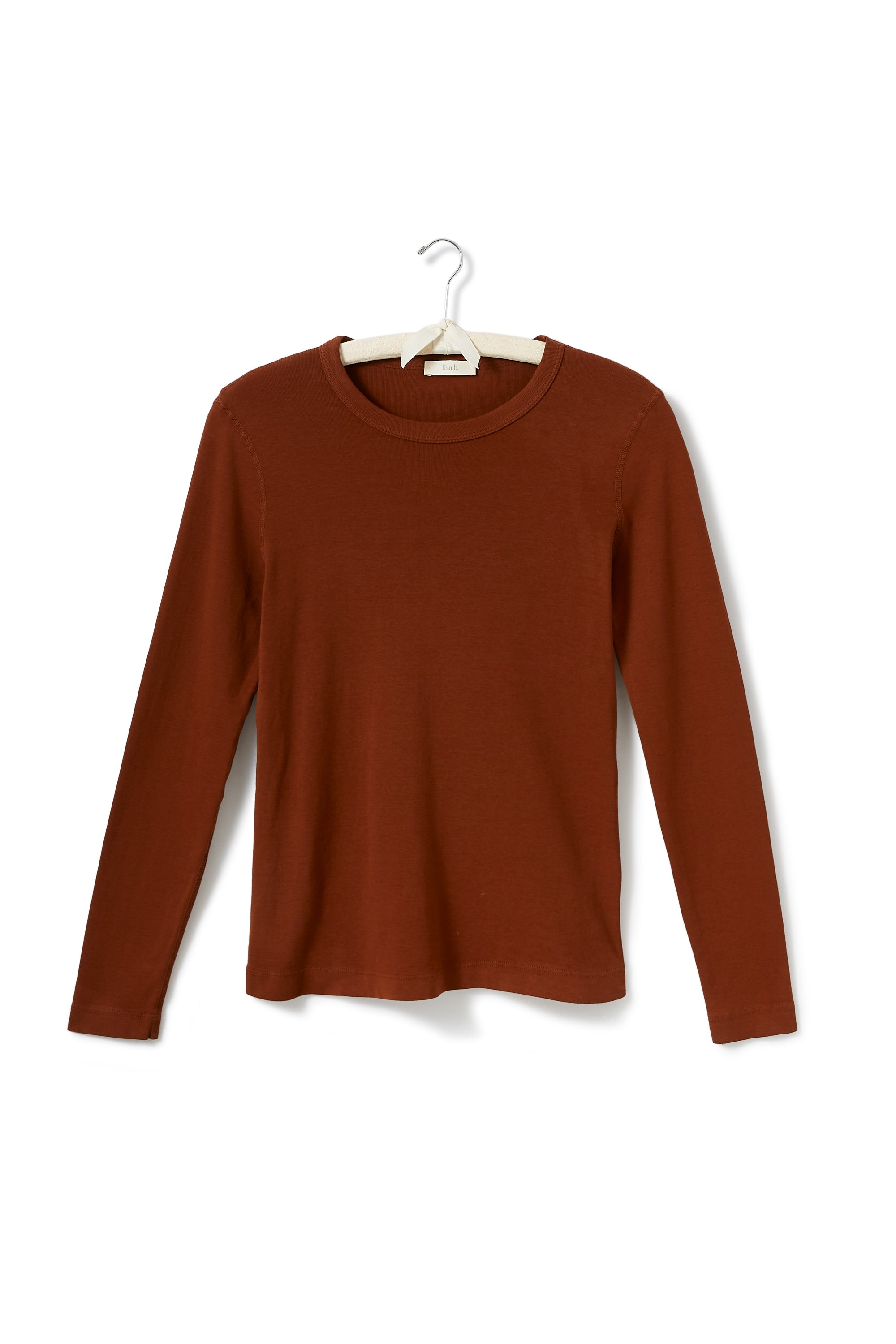 long sleeve scoop neck tee shirt Cotton Knits lisa b. acorn x-small (0-2) 